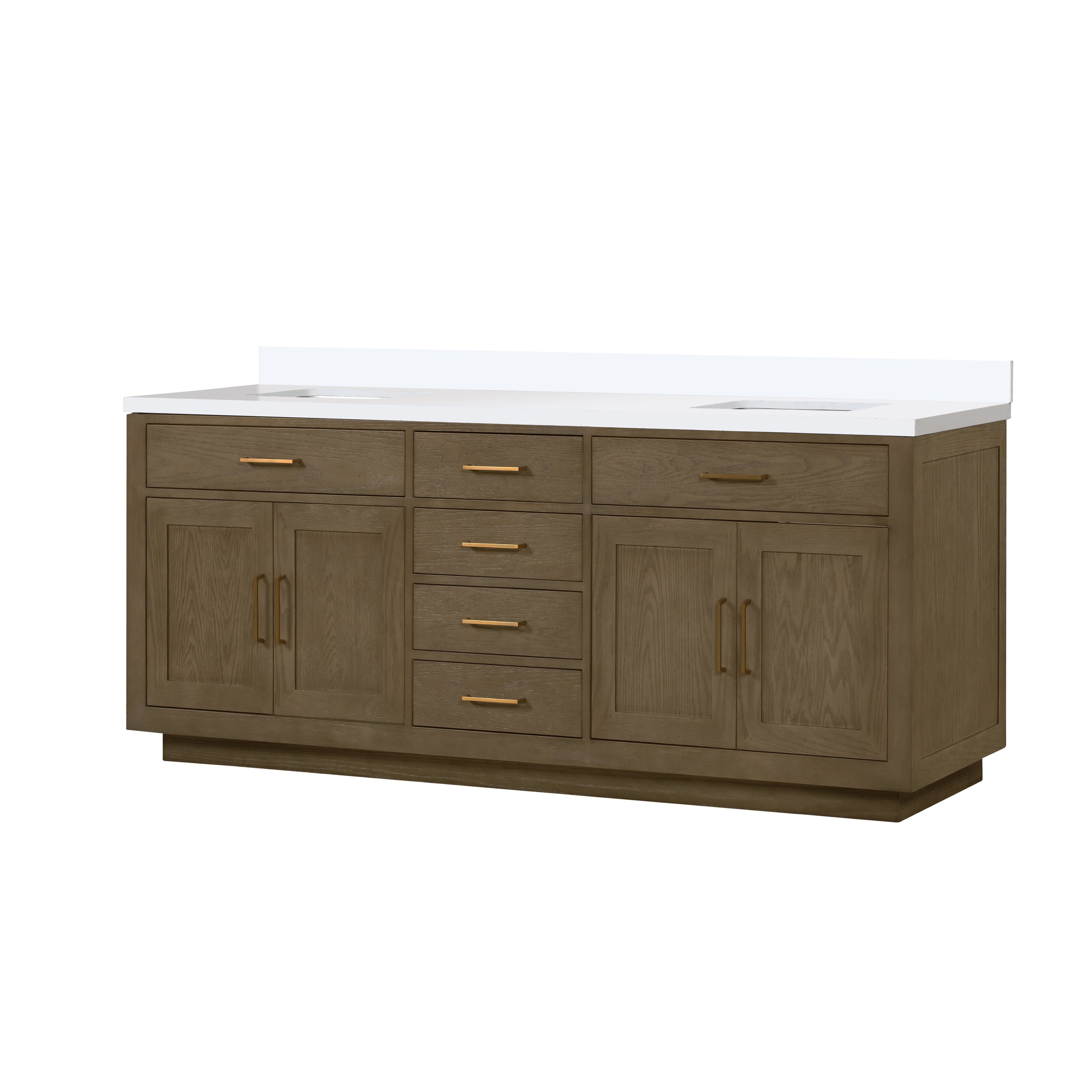 Abbey 84 in W x 22 in D Grey Oak Double Bath Vanity