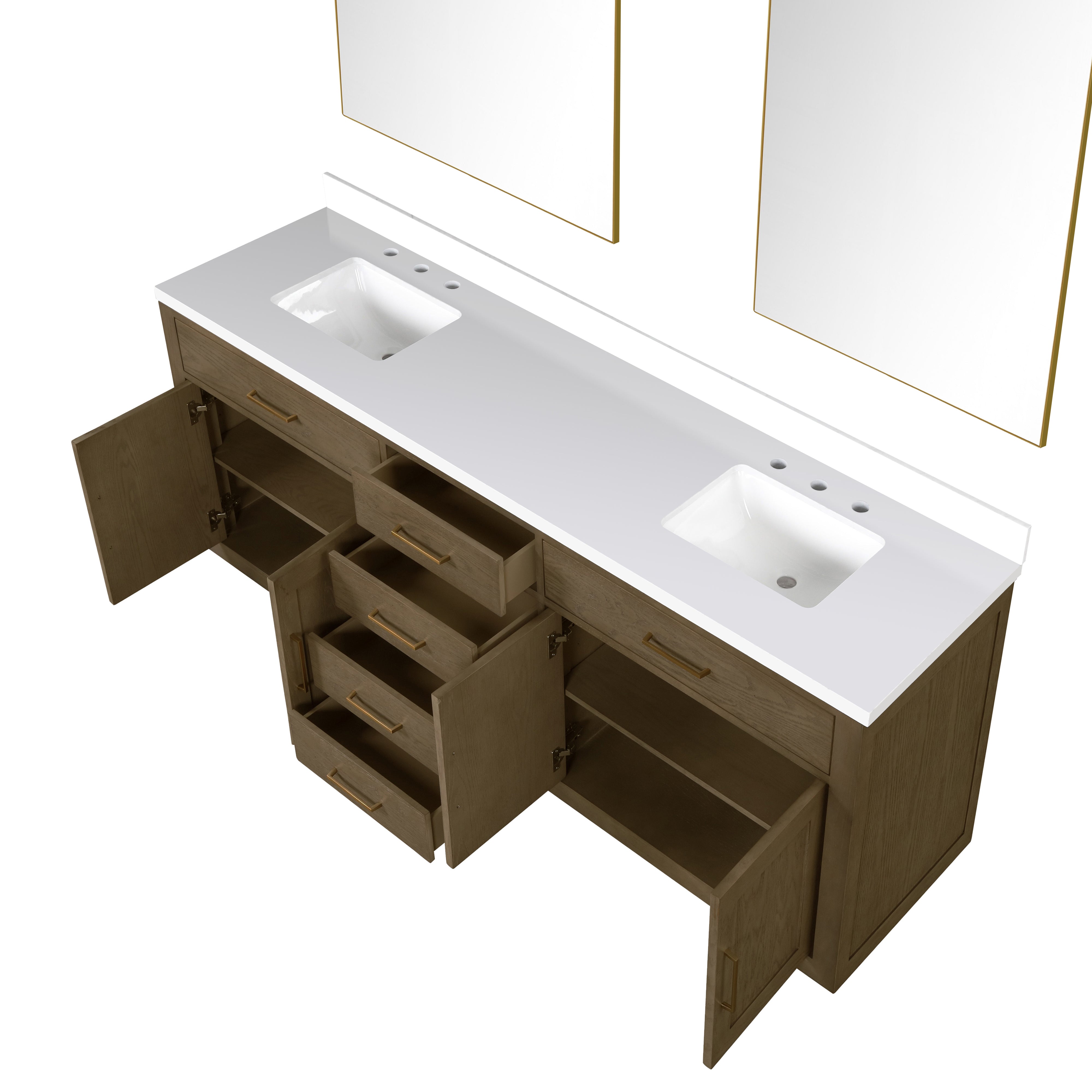 Abbey 84 in W x 22 in D Grey Oak Double Bath Vanity