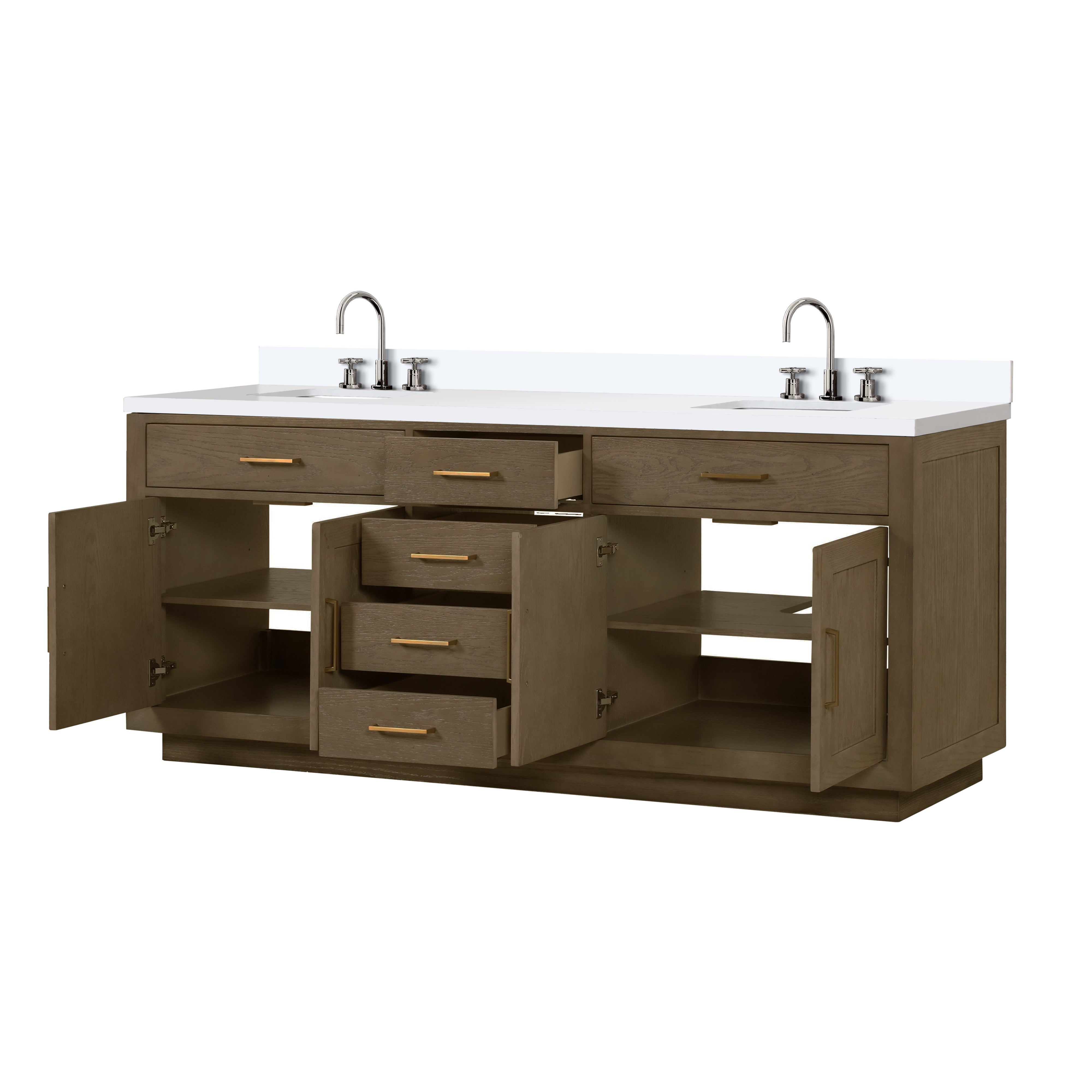 Abbey 84 in W x 22 in D Grey Oak Double Bath Vanity
