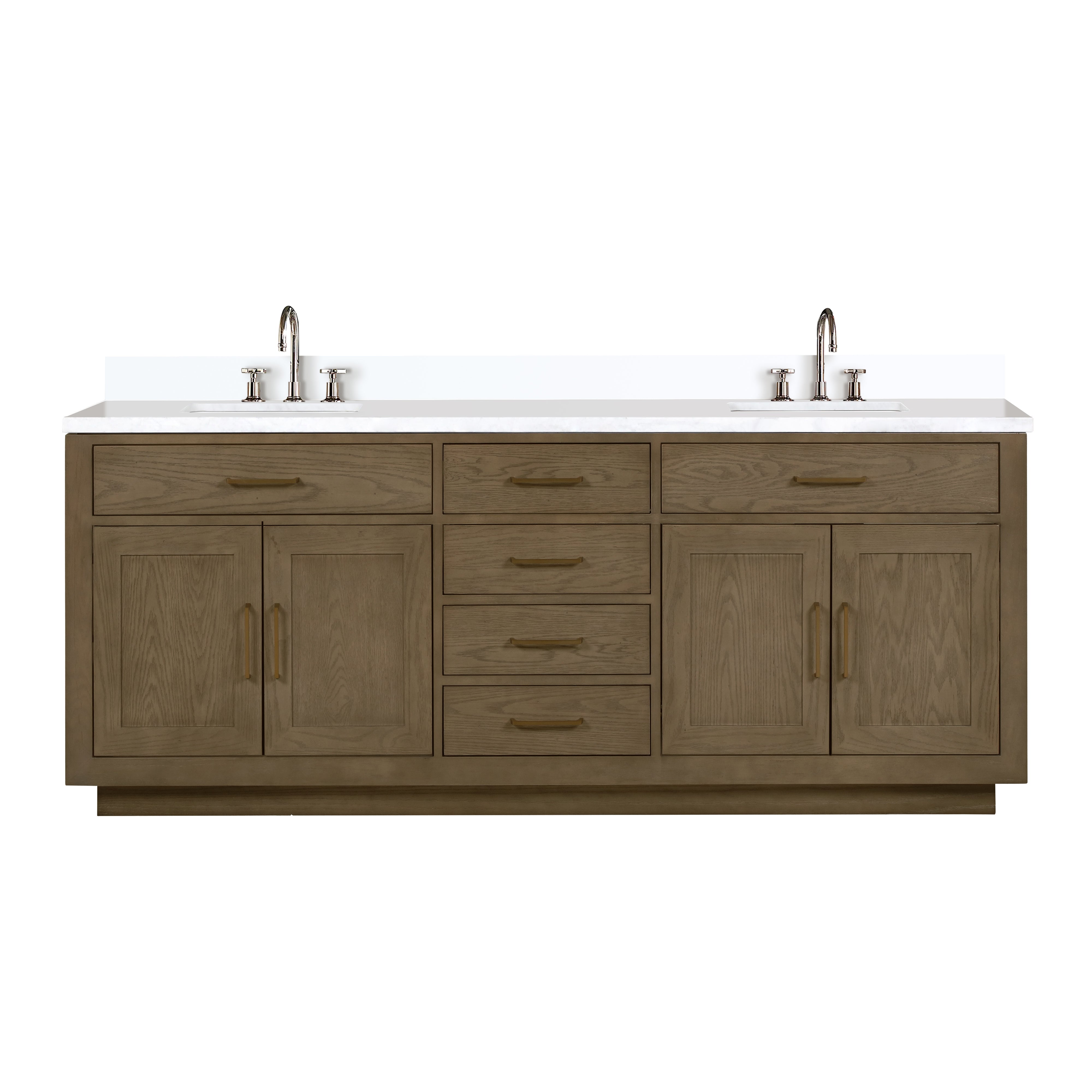 Abbey 84 in W x 22 in D Grey Oak Double Bath Vanity