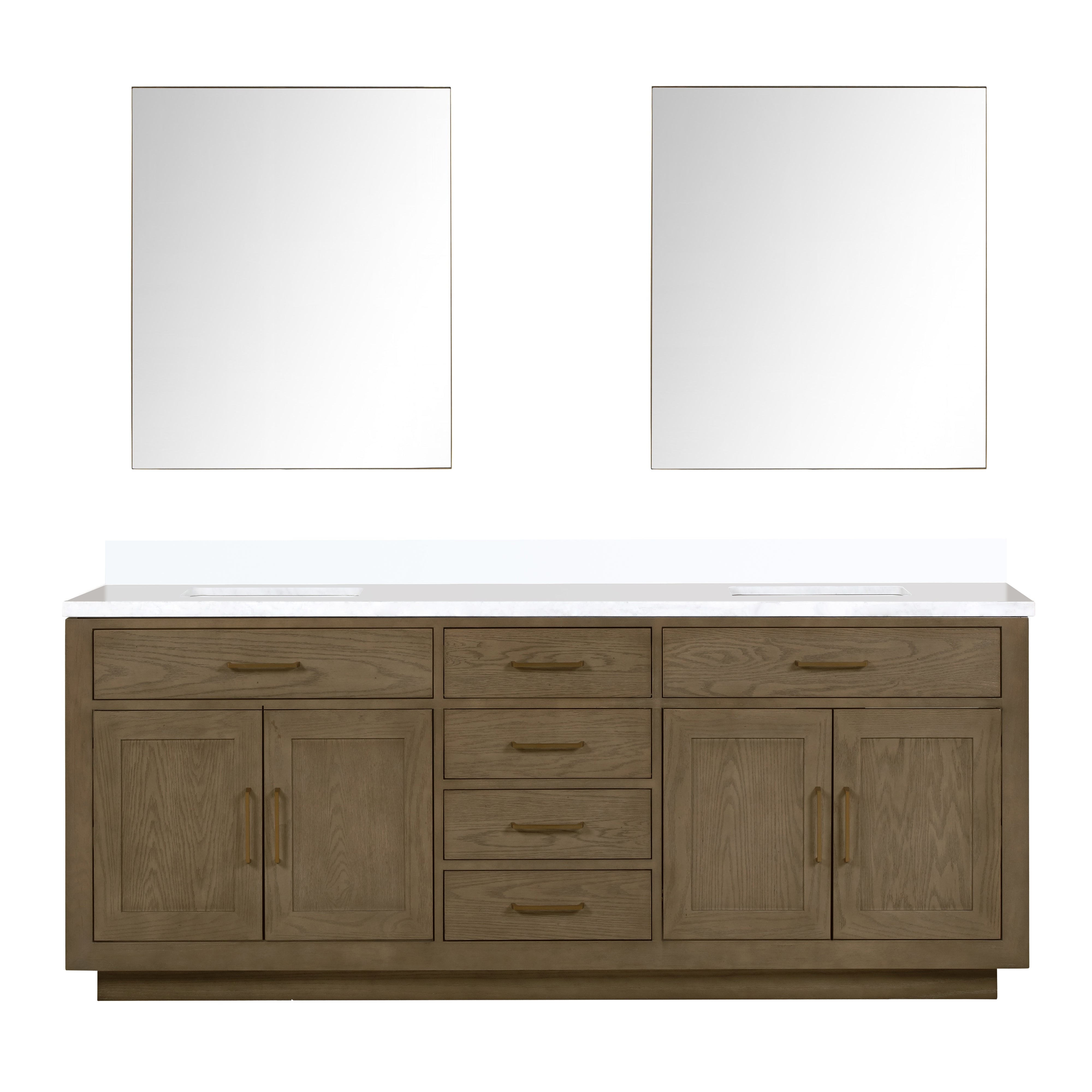 Abbey 84 in W x 22 in D Grey Oak Double Bath Vanity