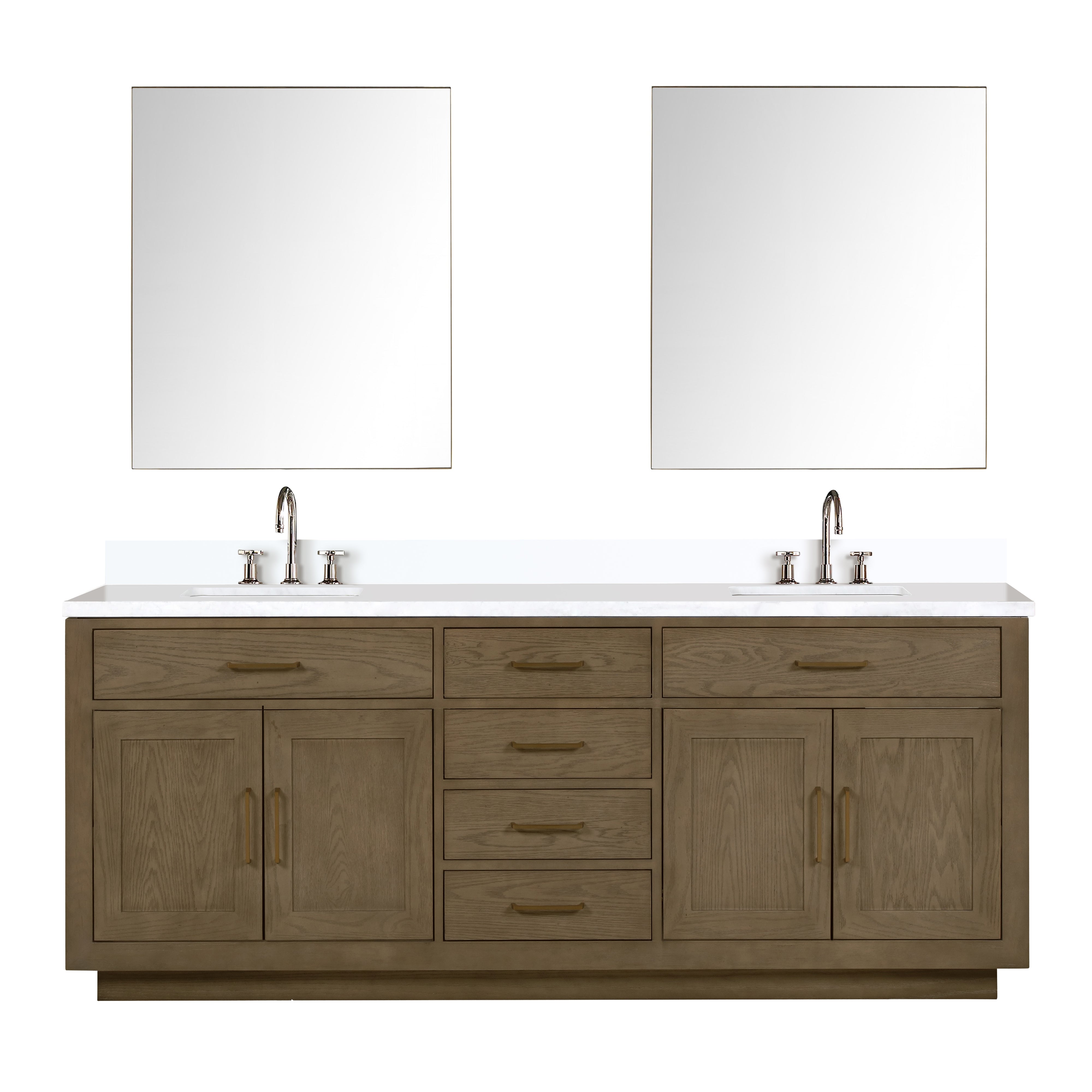 Abbey 84 in W x 22 in D Grey Oak Double Bath Vanity