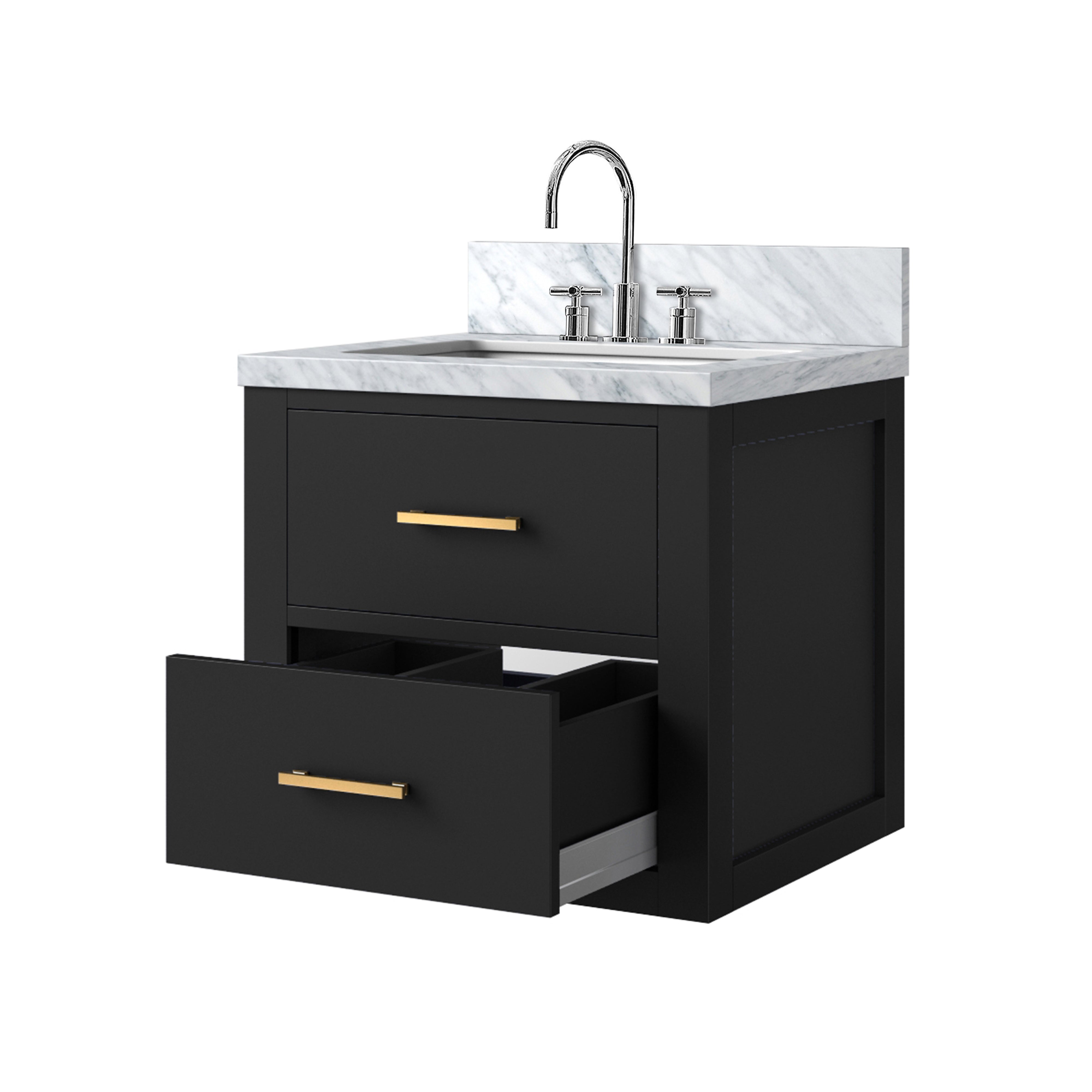 Castor 20 in W x 18 in D Black Single Bath Vanity