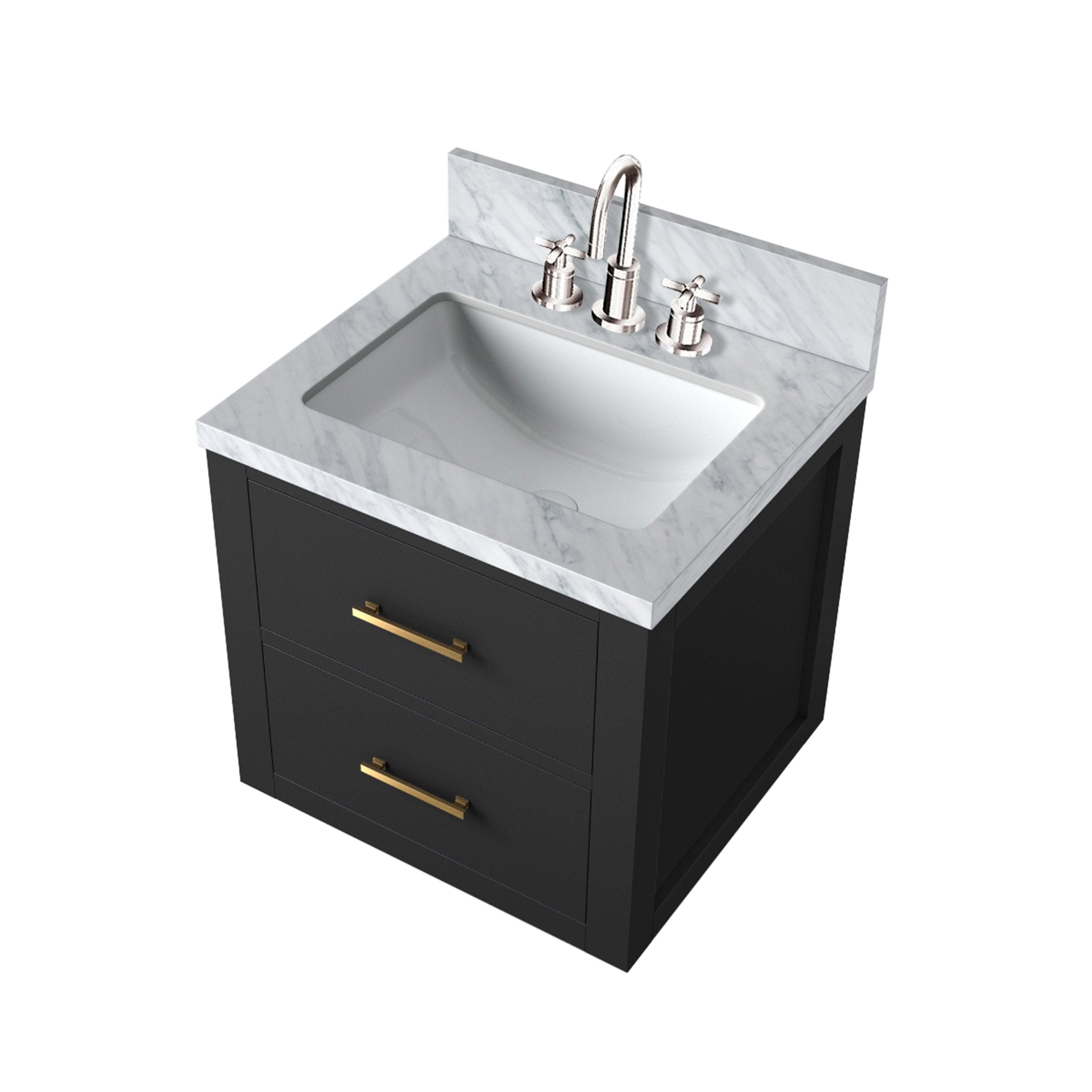 Castor 20 in W x 18 in D Black Single Bath Vanity