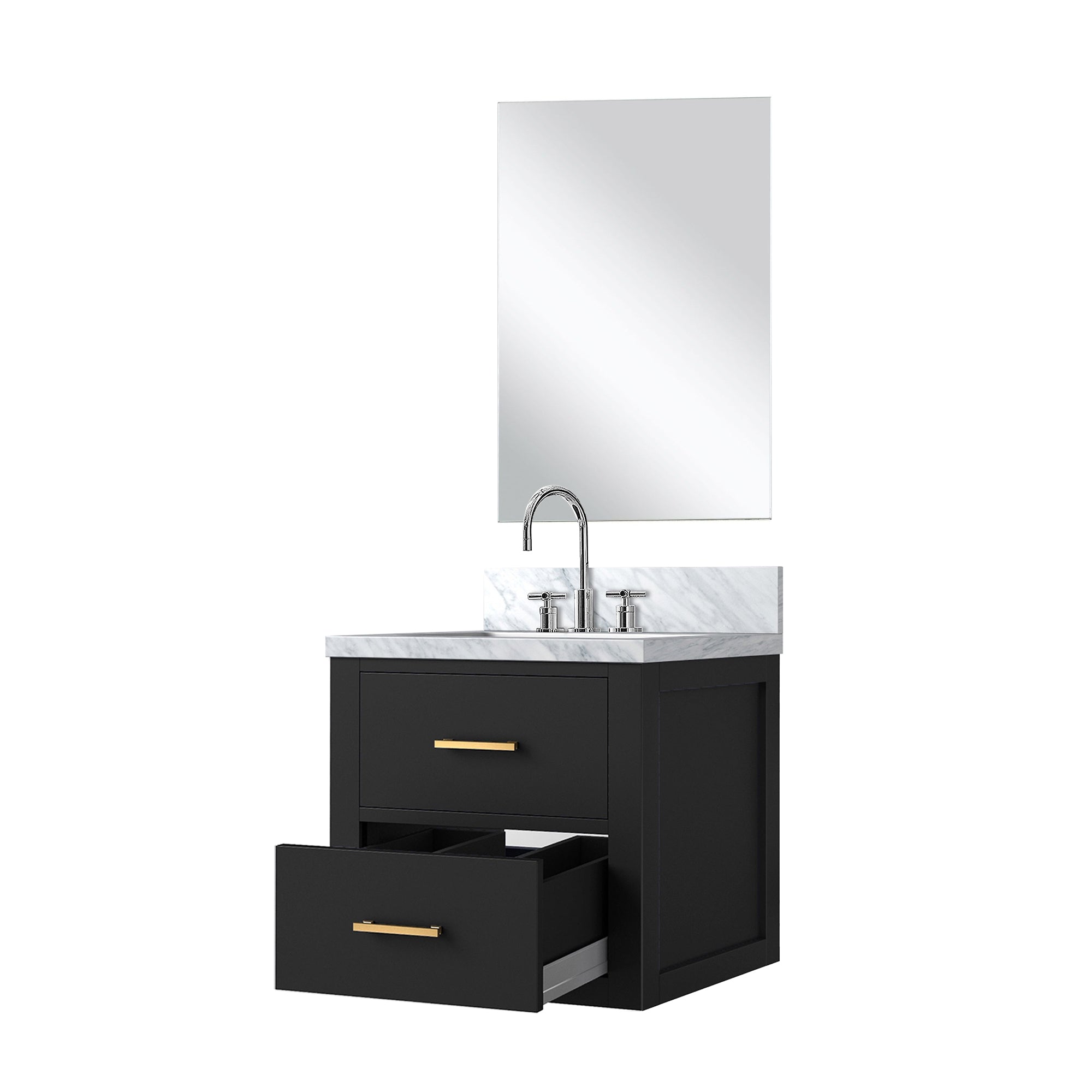 Castor 20 in W x 18 in D Black Single Bath Vanity
