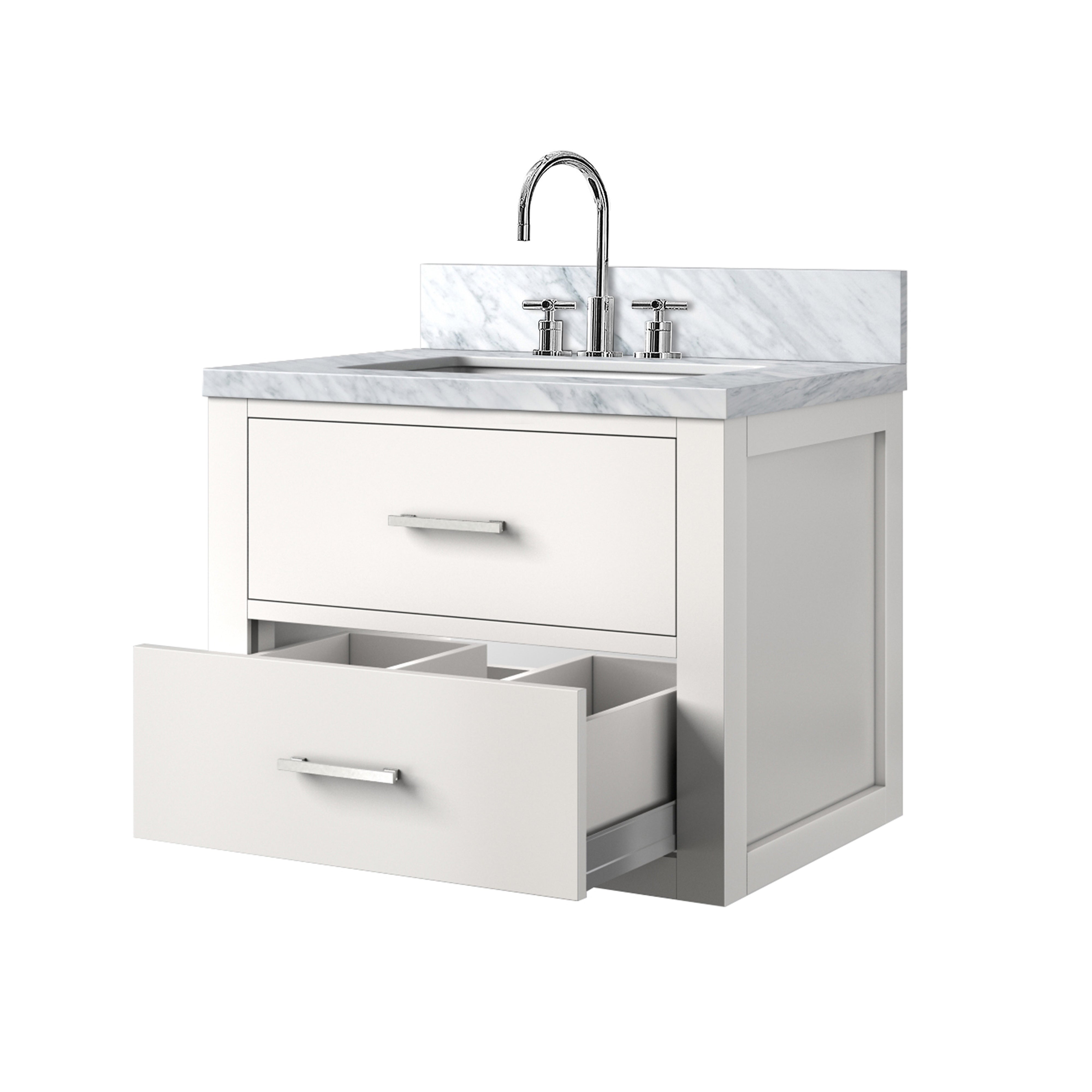 Castor 24 in W x 18 in D White Single Bath Vanity