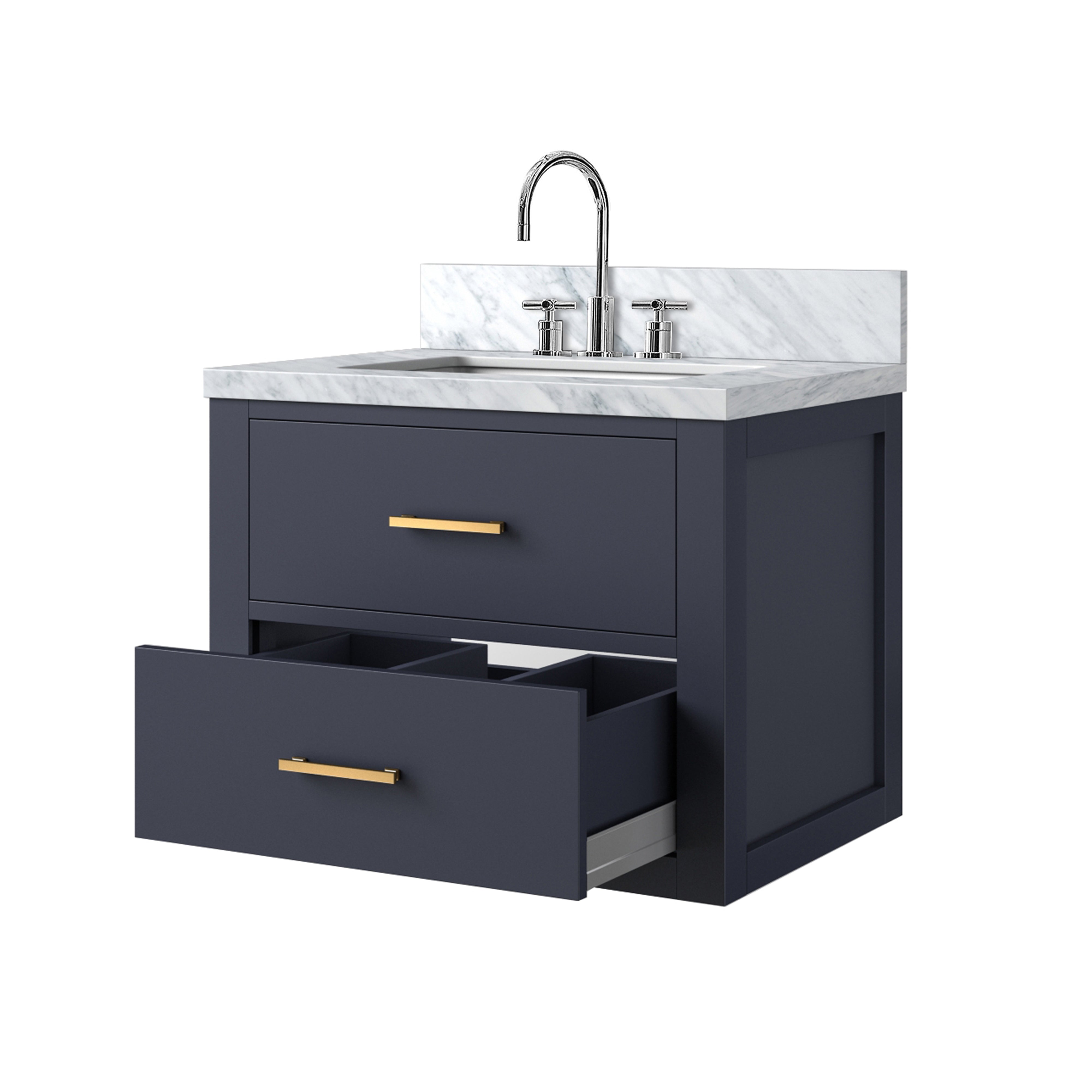 Castor 24 in W x 18 in D Blue Single Bath Vanity