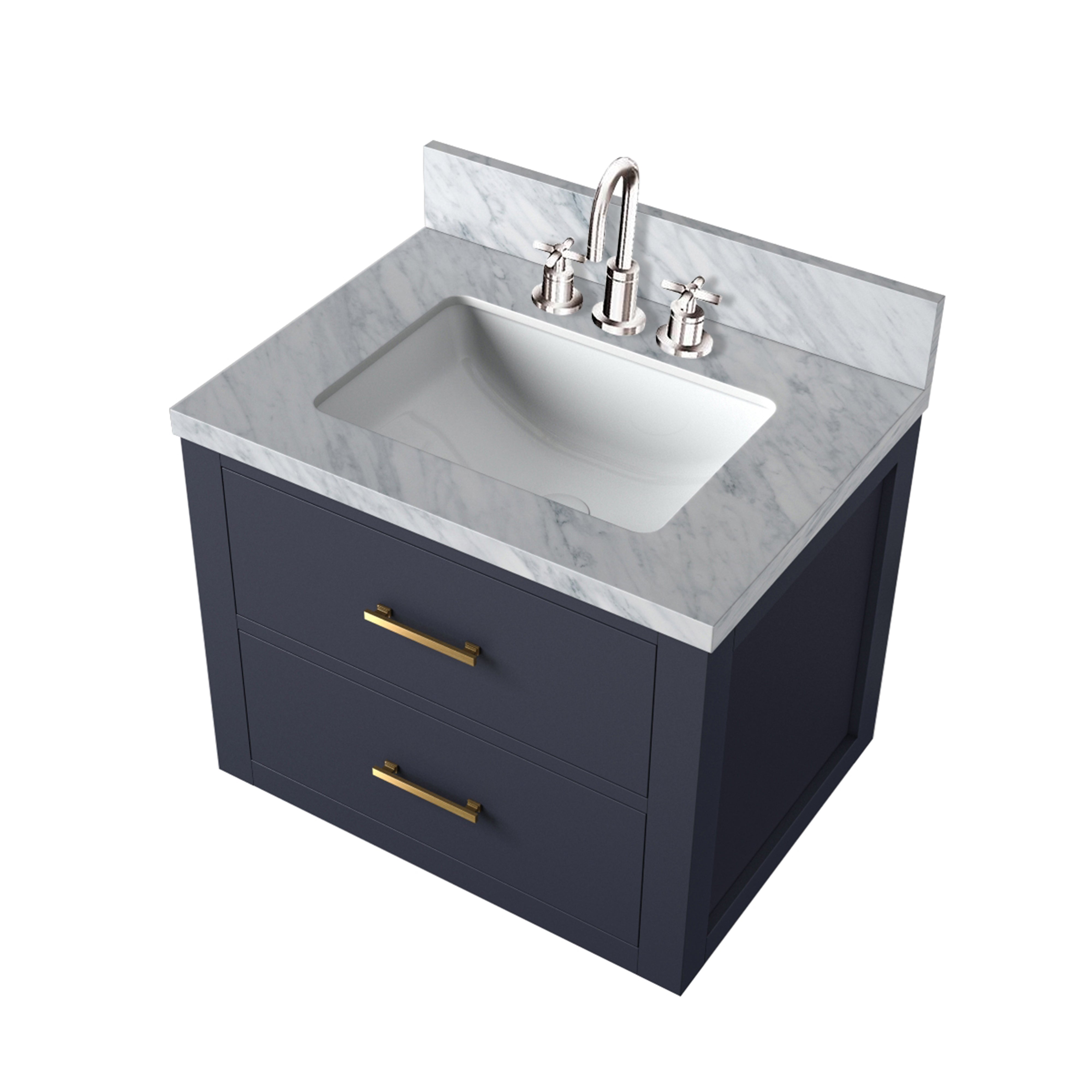 Castor 24 in W x 18 in D Blue Single Bath Vanity