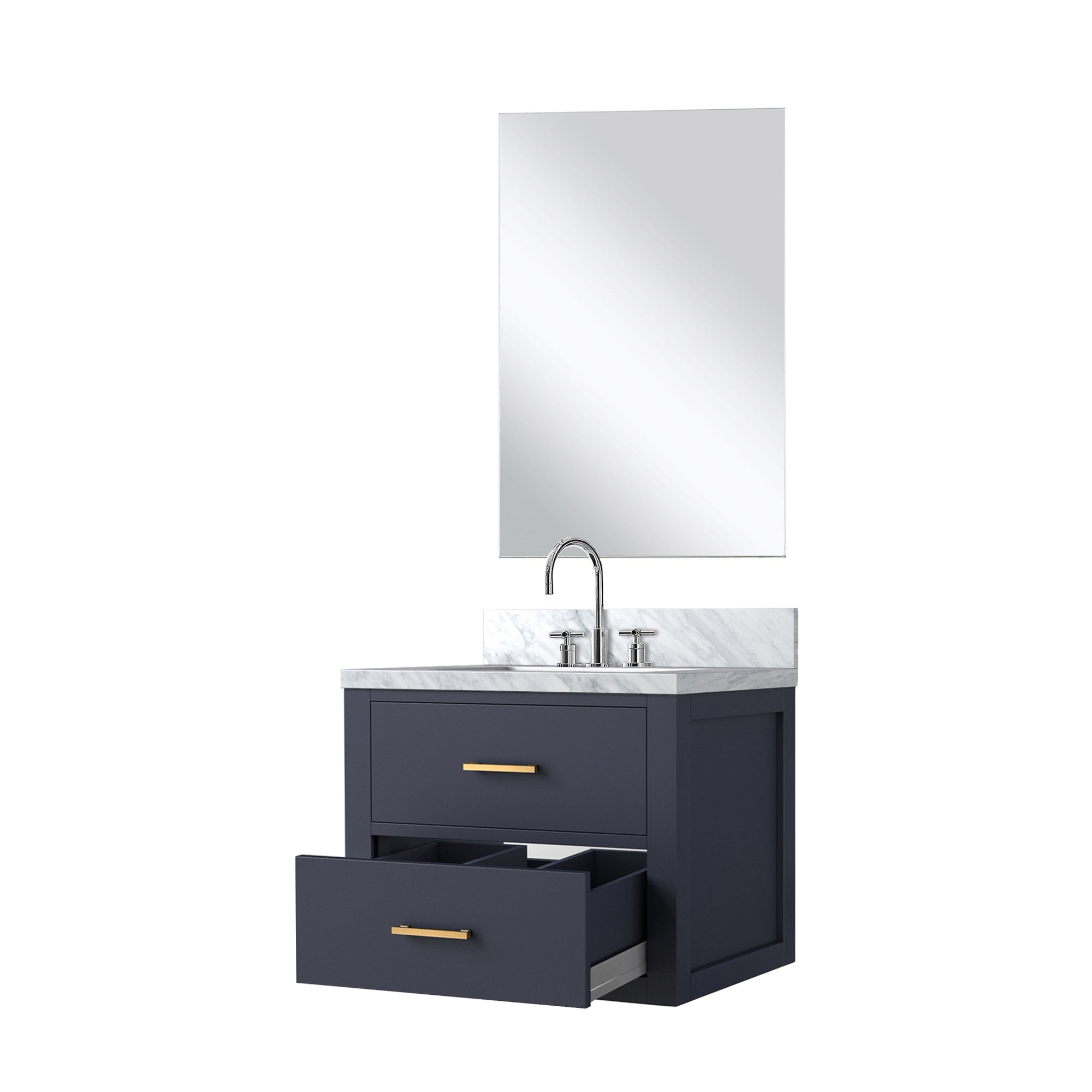 Castor 24 in W x 18 in D Blue Single Bath Vanity