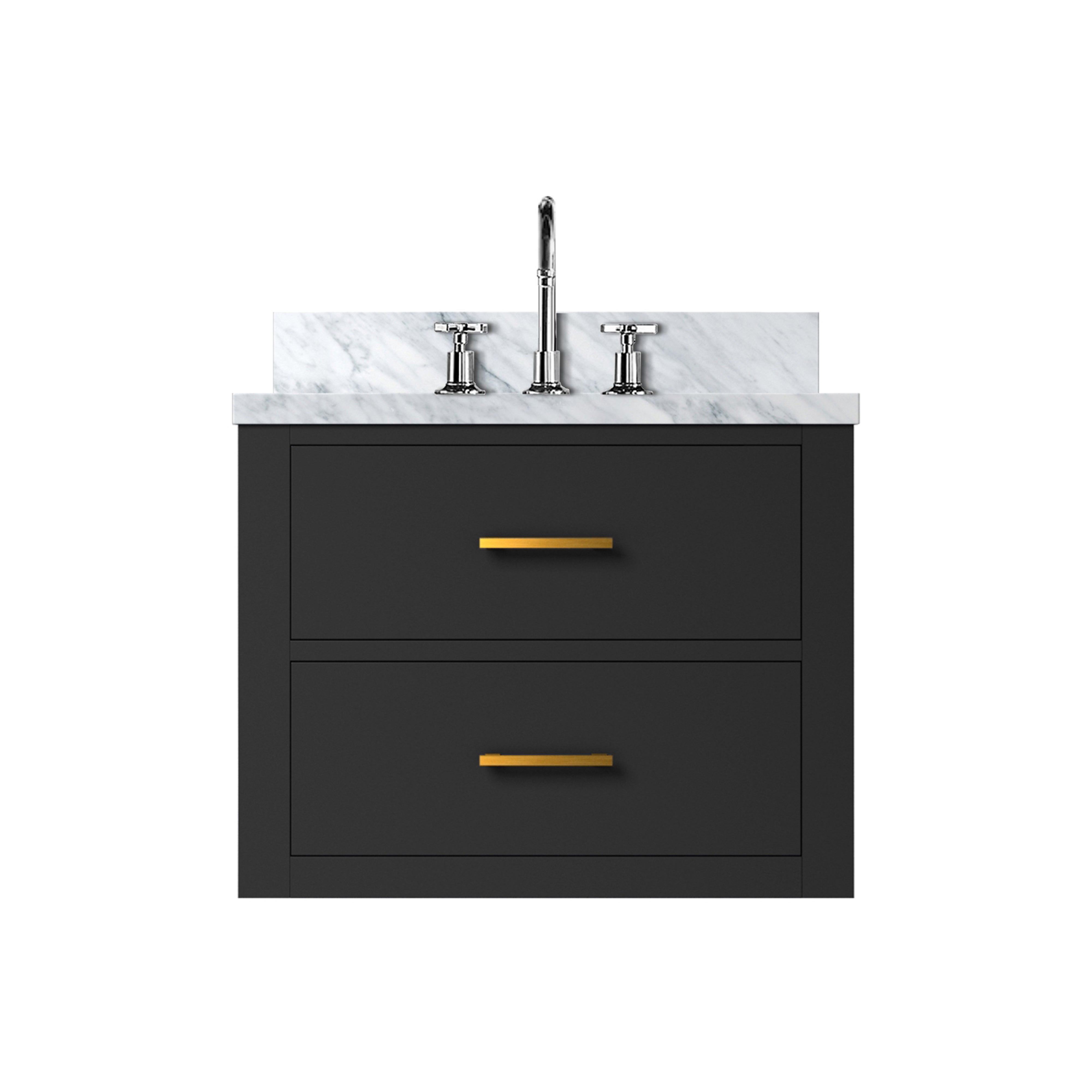 Castor 24 in W x 18 in D Black Single Bath Vanity