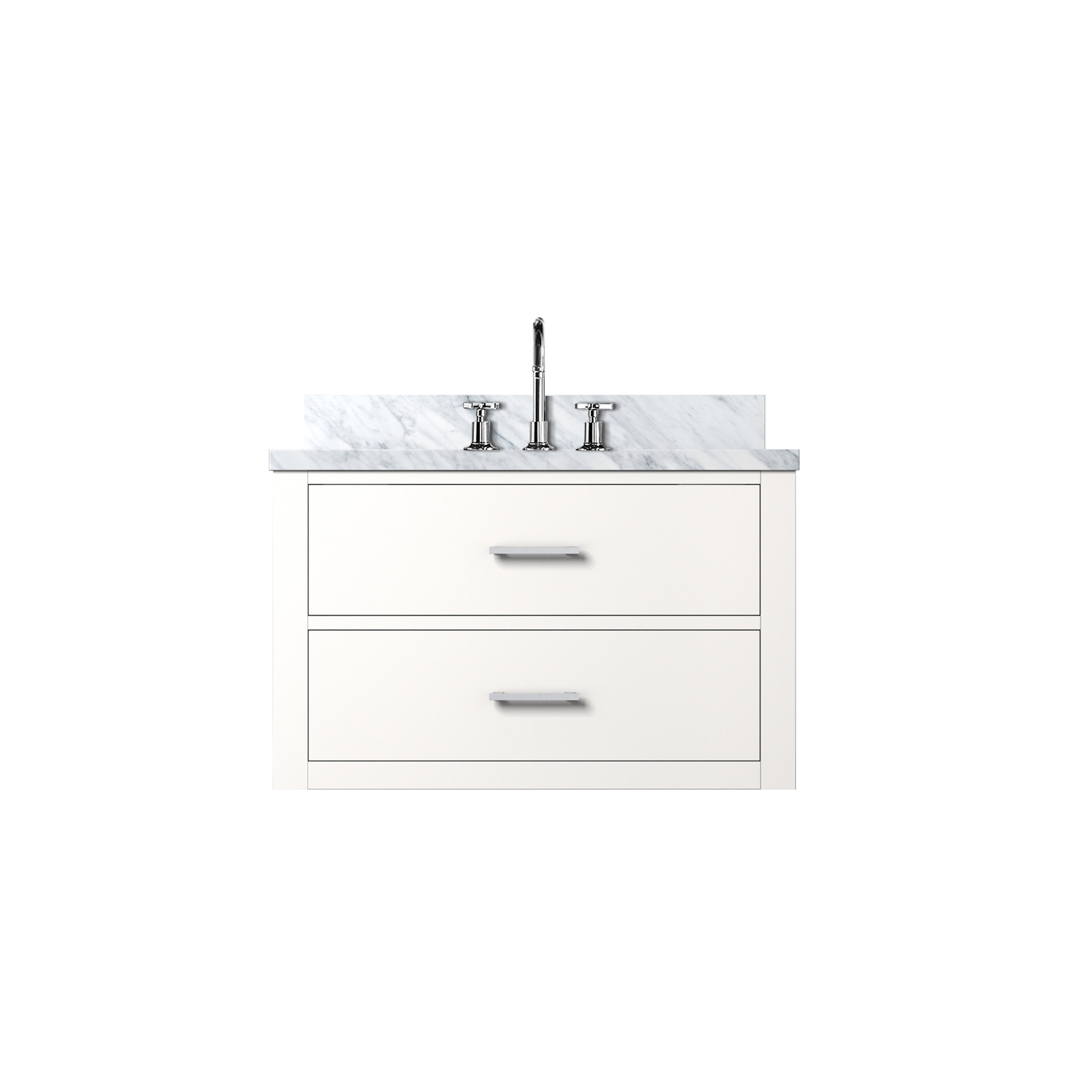 Castor 30 in W x 22 in D White Double Bath Vanity