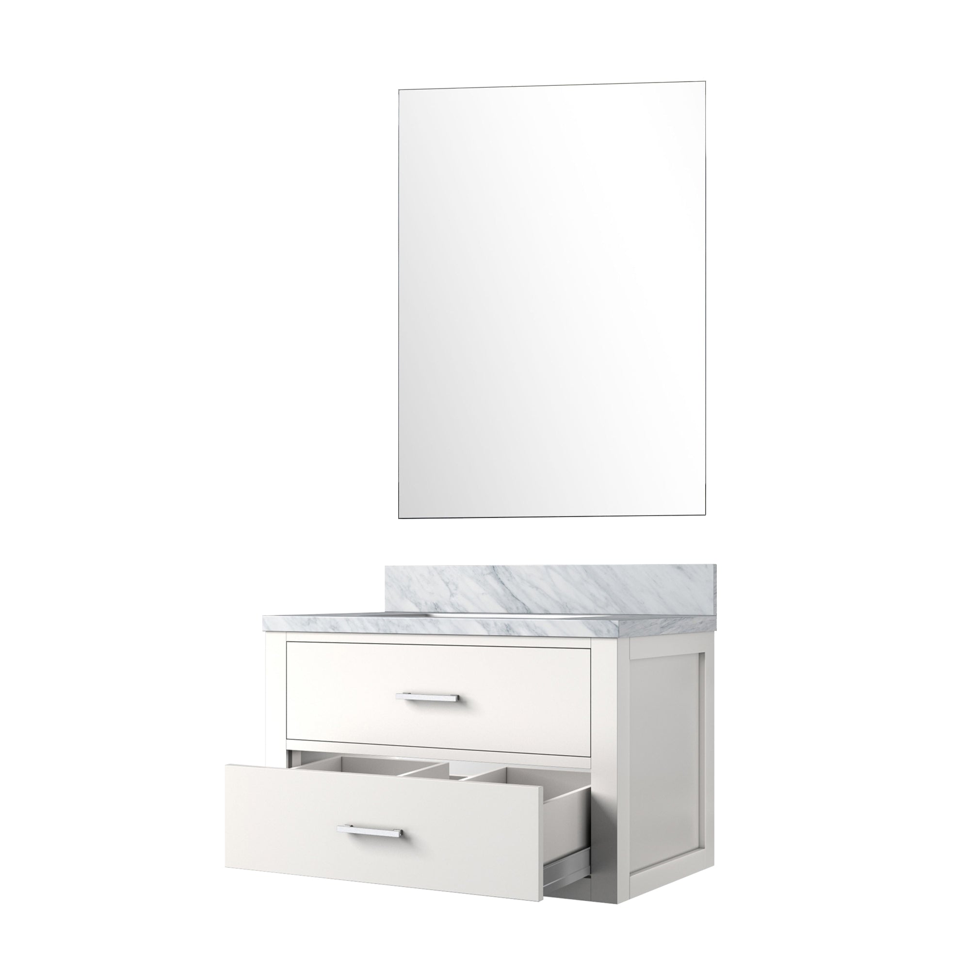 Castor 30 in W x 22 in D White Single Bath Vanity
