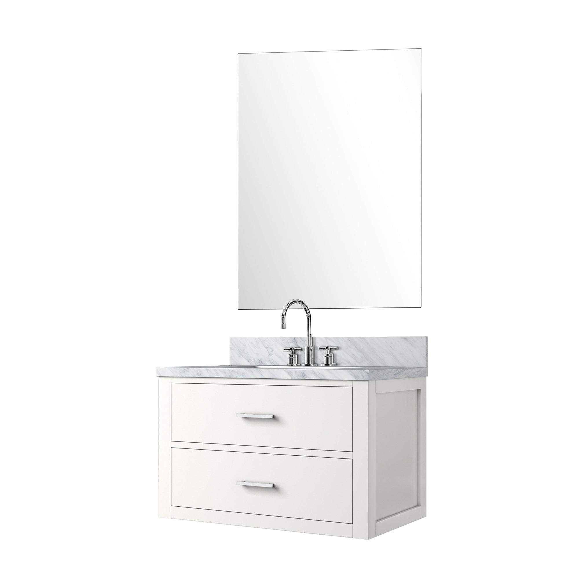 Castor 30 in W x 22 in D White Single Bath Vanity