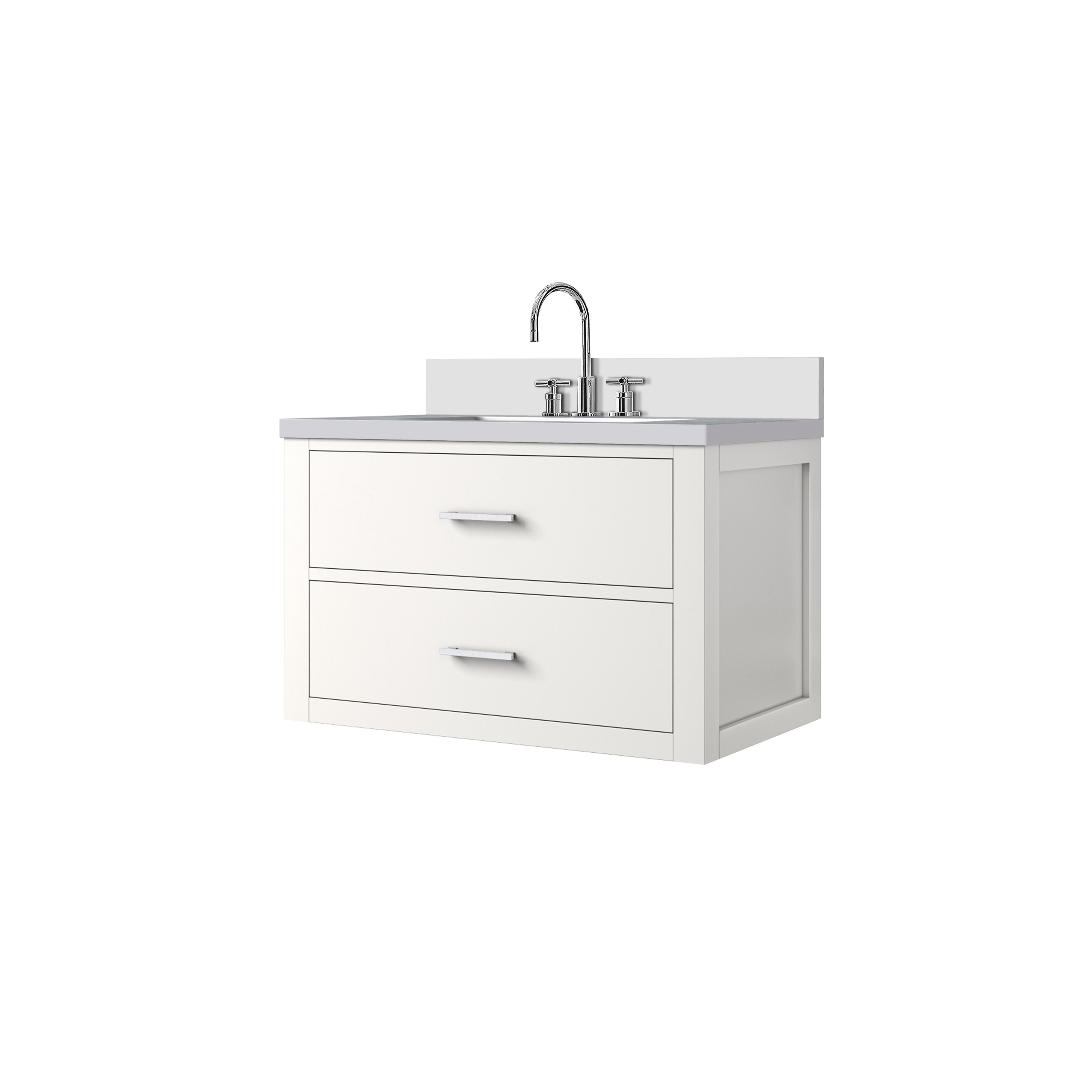 Castor 30 in W x 22 in D White Double Bath Vanity