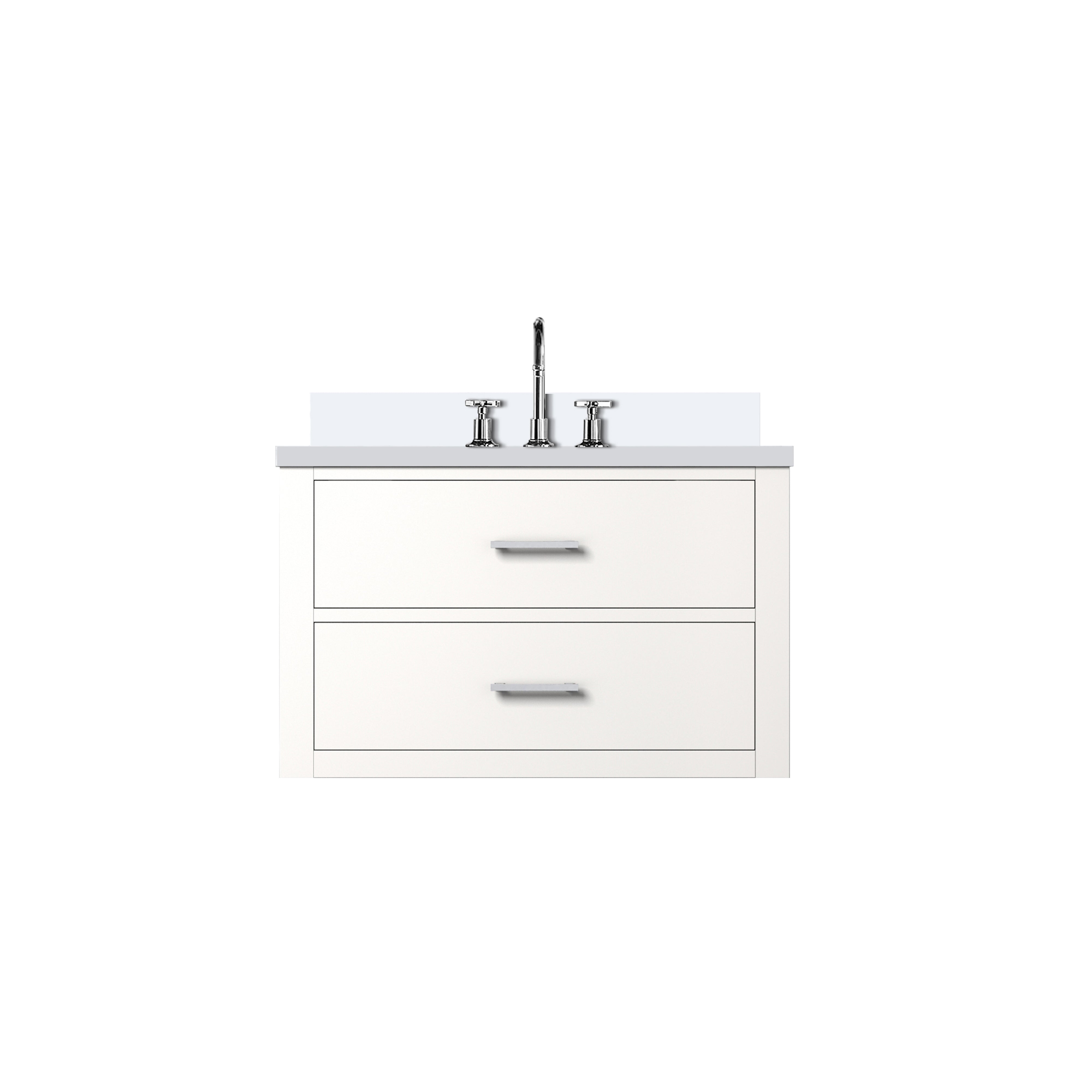 Castor 30 in W x 22 in D White Double Bath Vanity