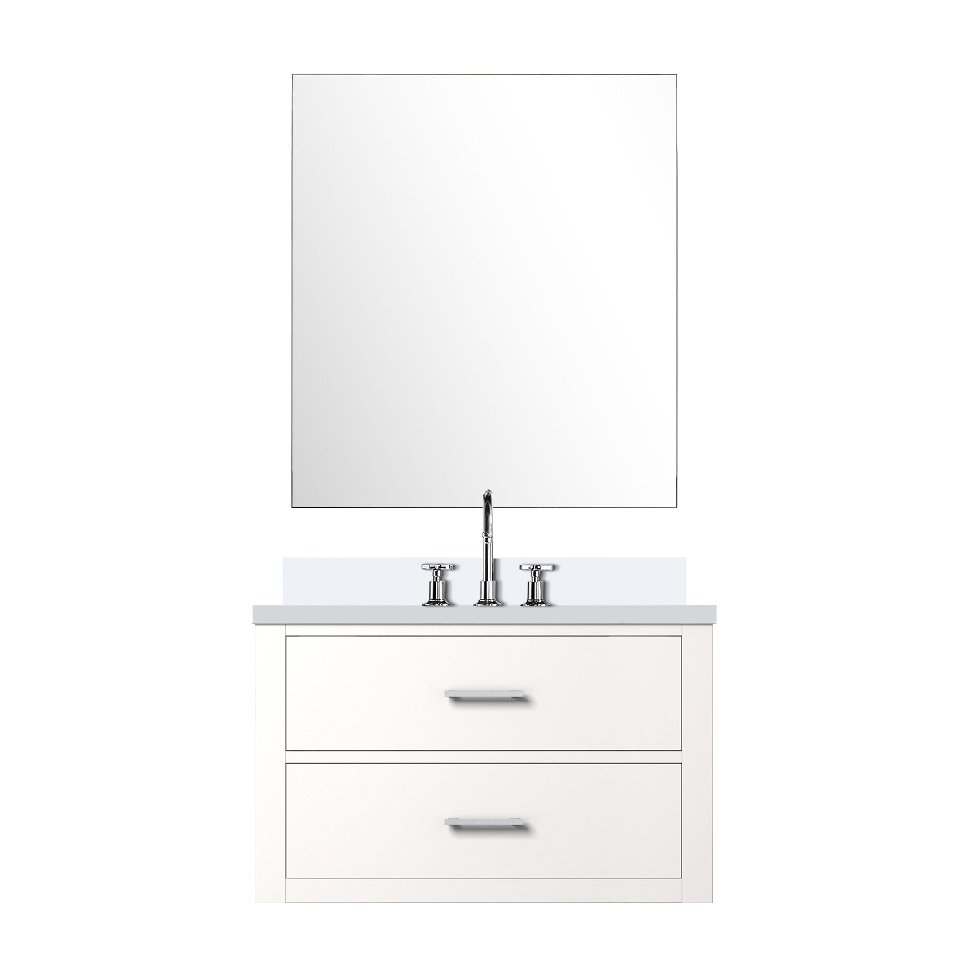 Castor 30 in W x 22 in D White Single Bath Vanity