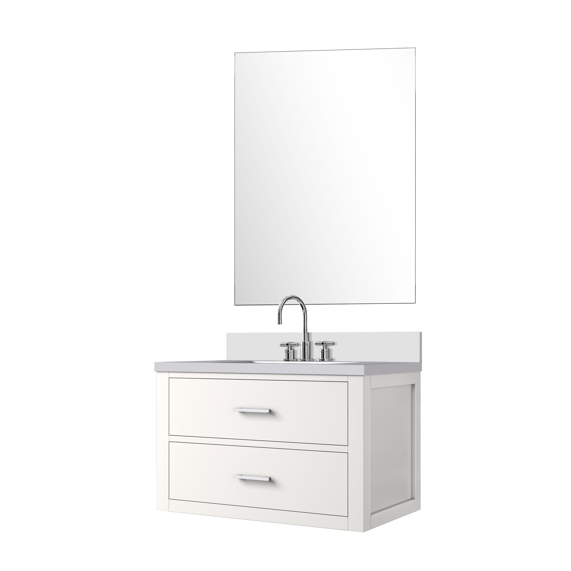 Castor 30 in W x 22 in D White Single Bath Vanity
