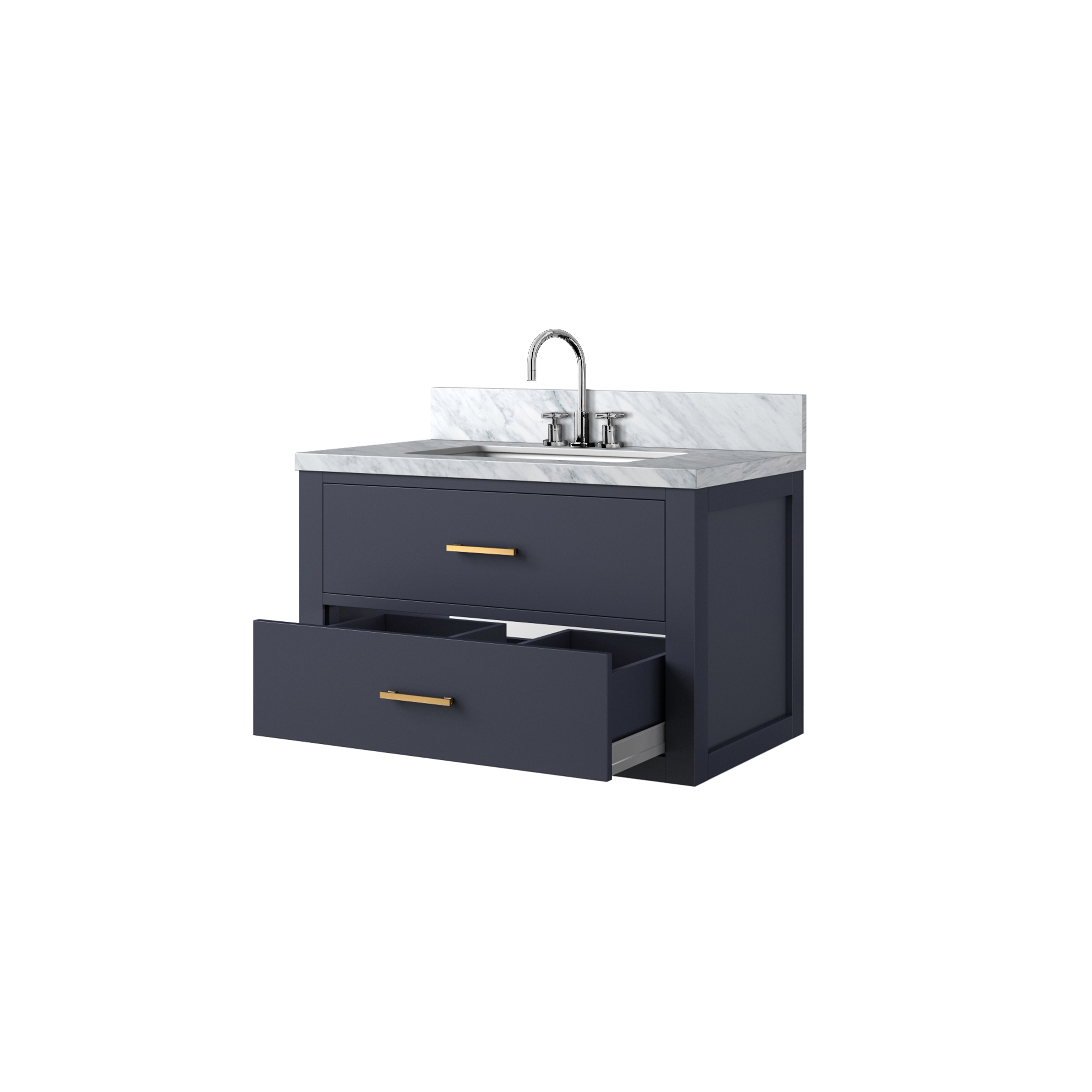 Castor 30 in W x 22 in D Blue Double Bath Vanity