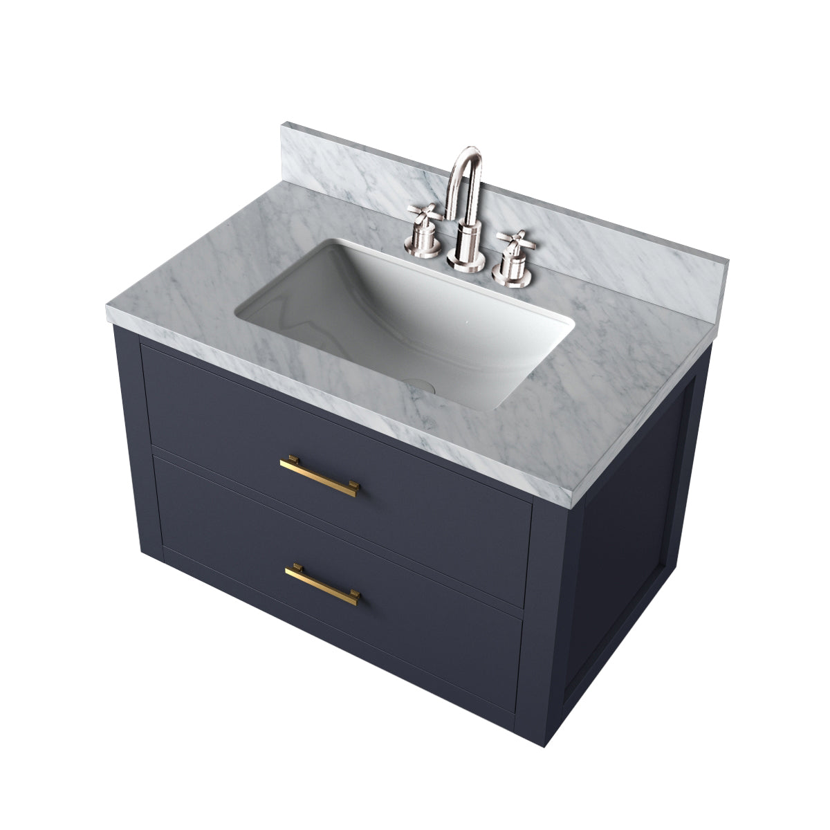 Castor 30 in W x 22 in D Blue Double Bath Vanity
