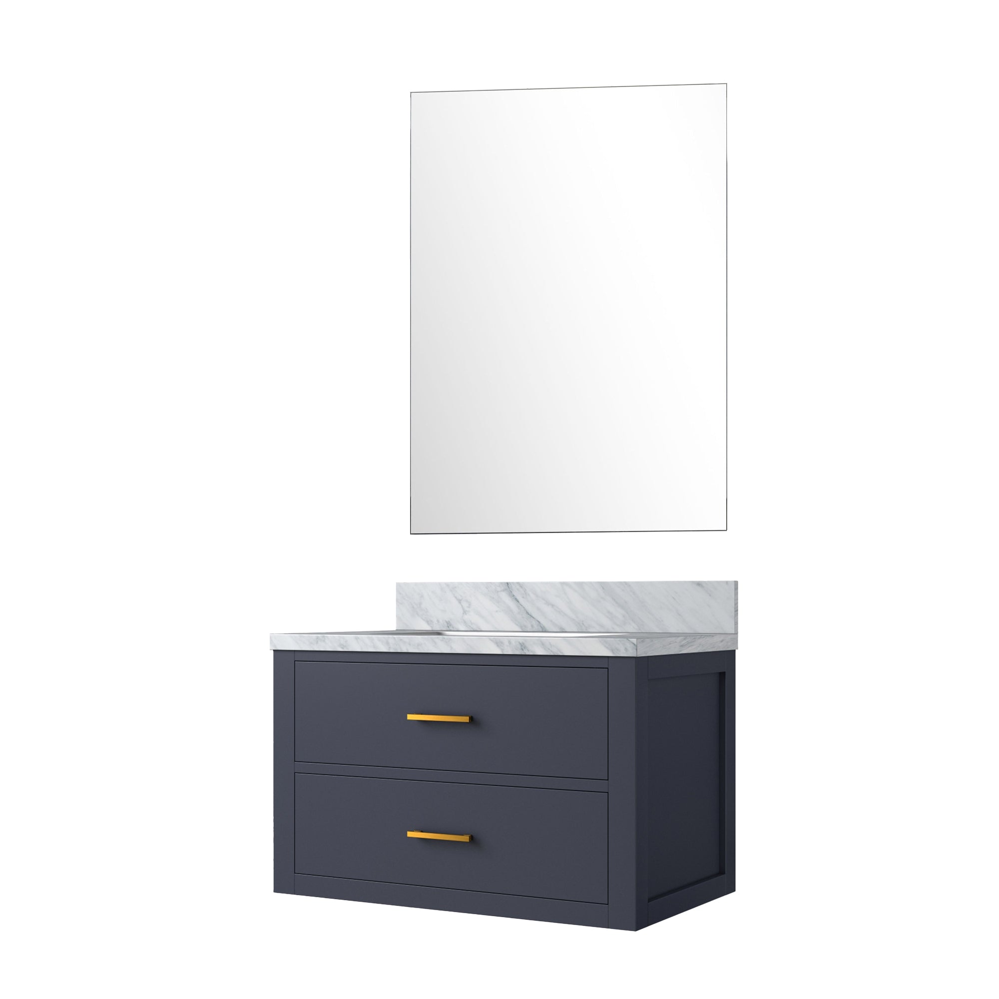 Castor 30 in W x 22 in D Blue Single Bath Vanity