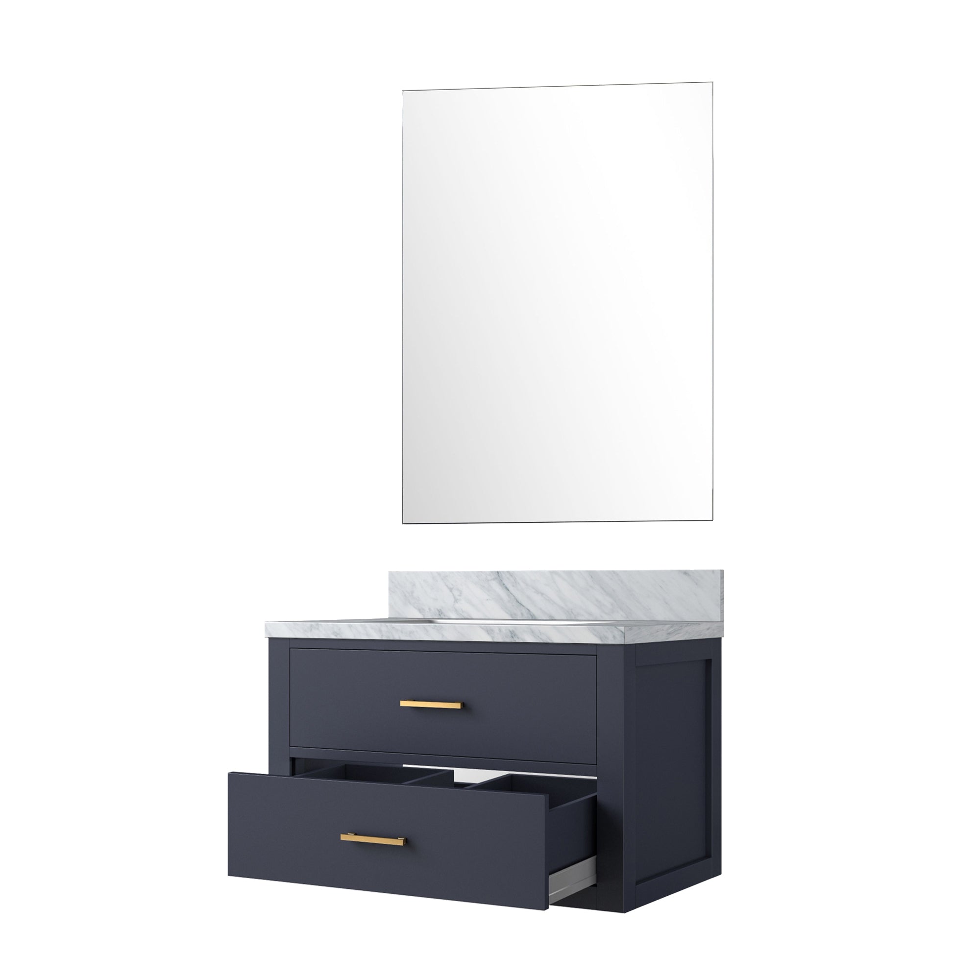 Castor 30 in W x 22 in D Blue Single Bath Vanity