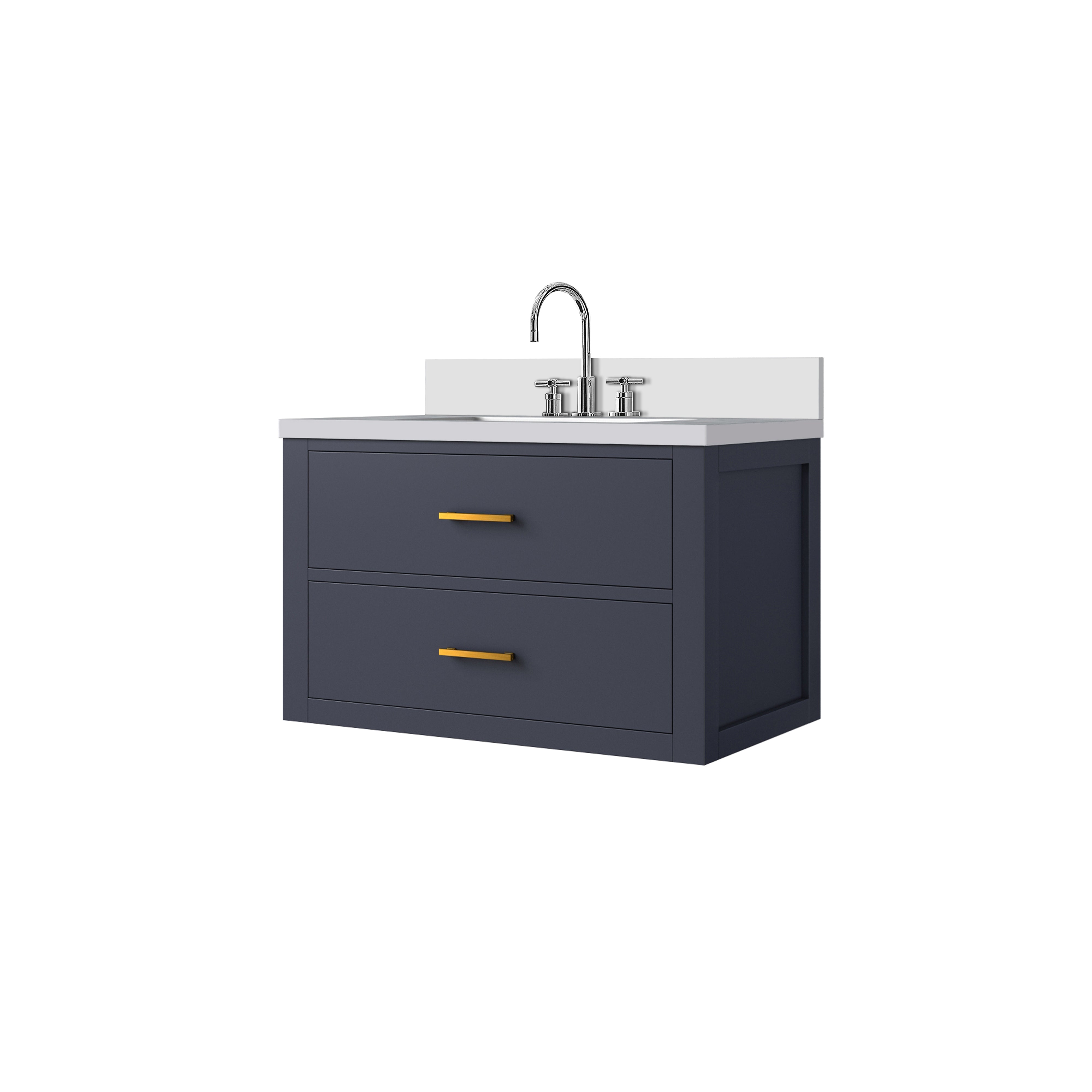 Castor 30 in W x 22 in D Blue Double Bath Vanity