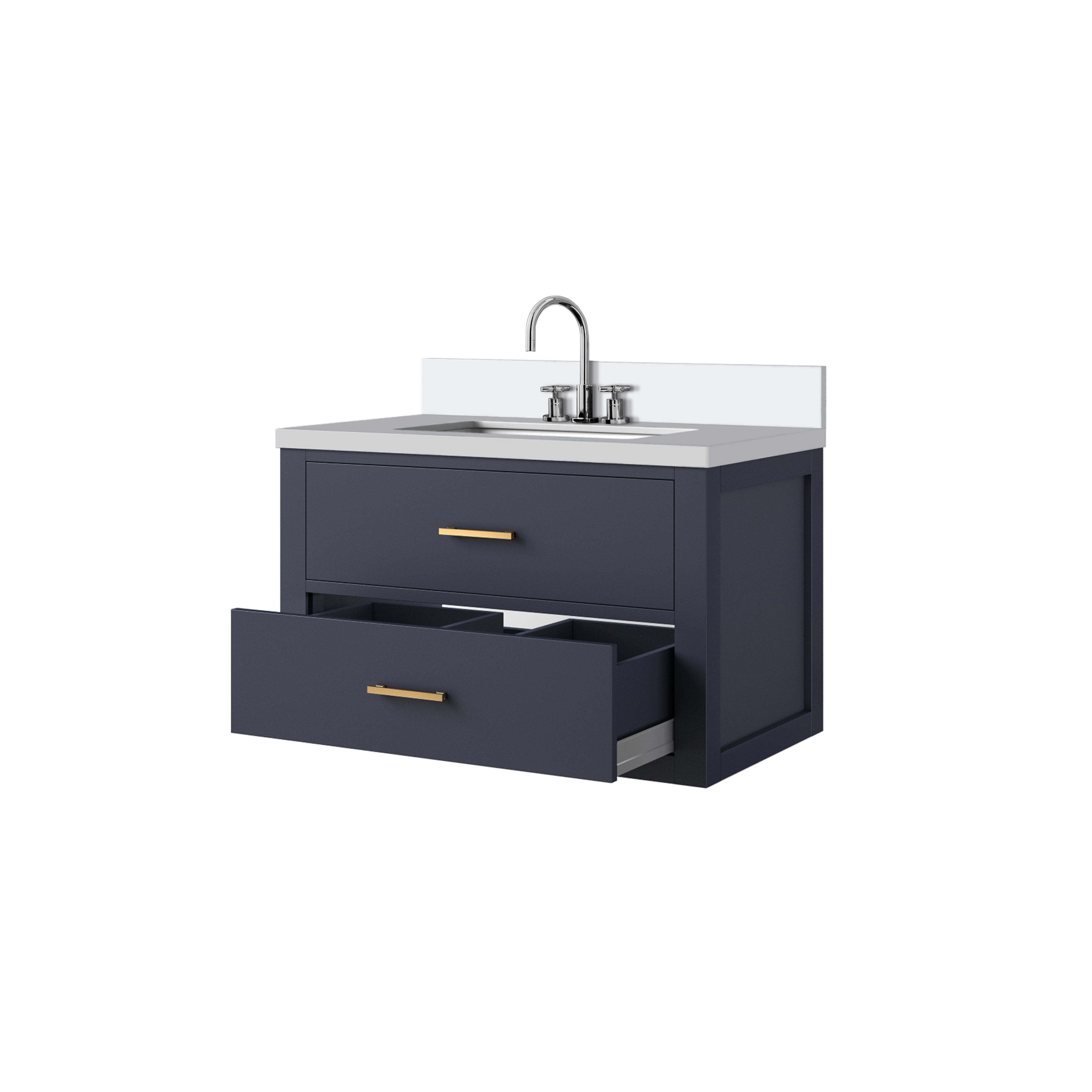 Castor 30 in W x 22 in D Blue Double Bath Vanity
