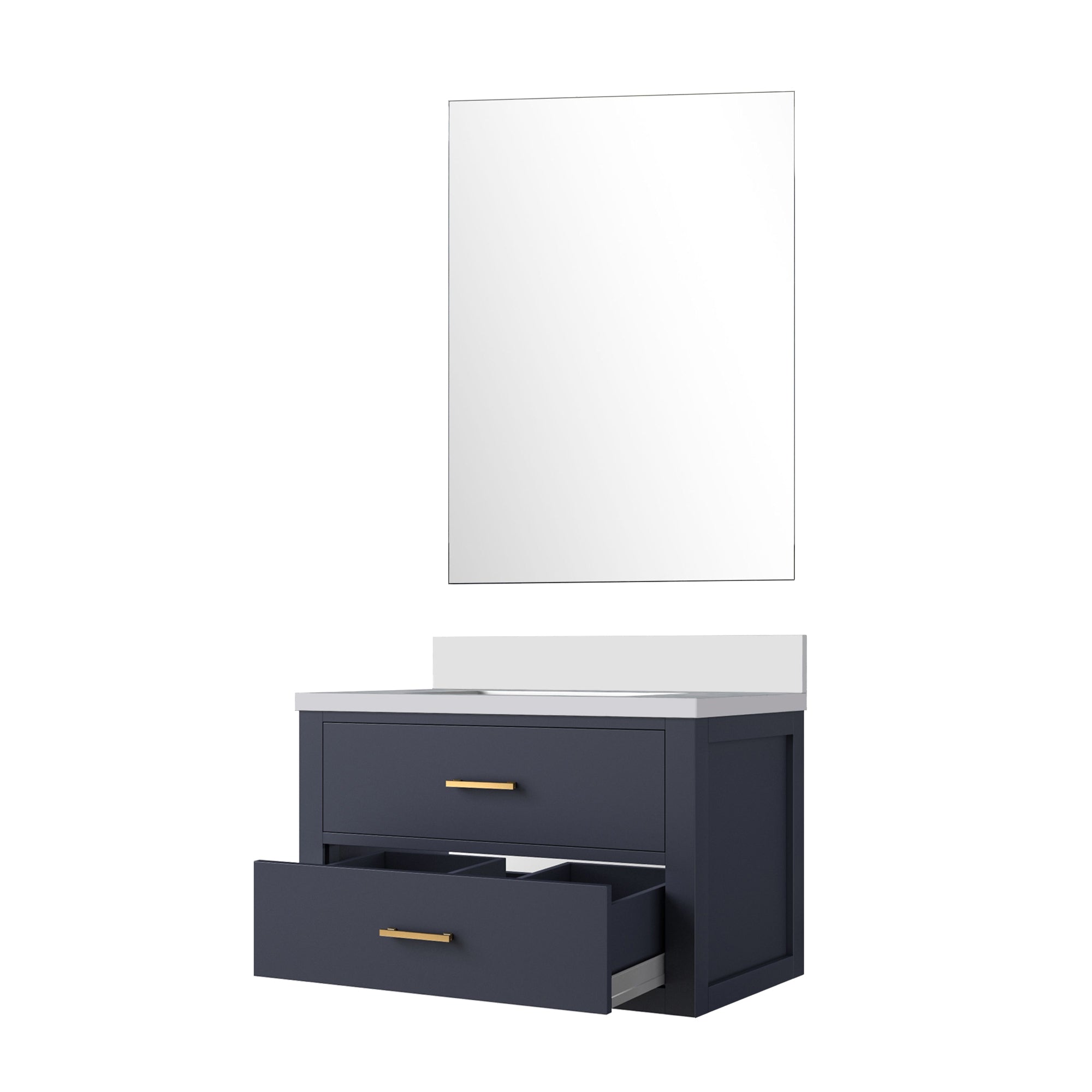 Castor 30 in W x 22 in D Blue Single Bath Vanity