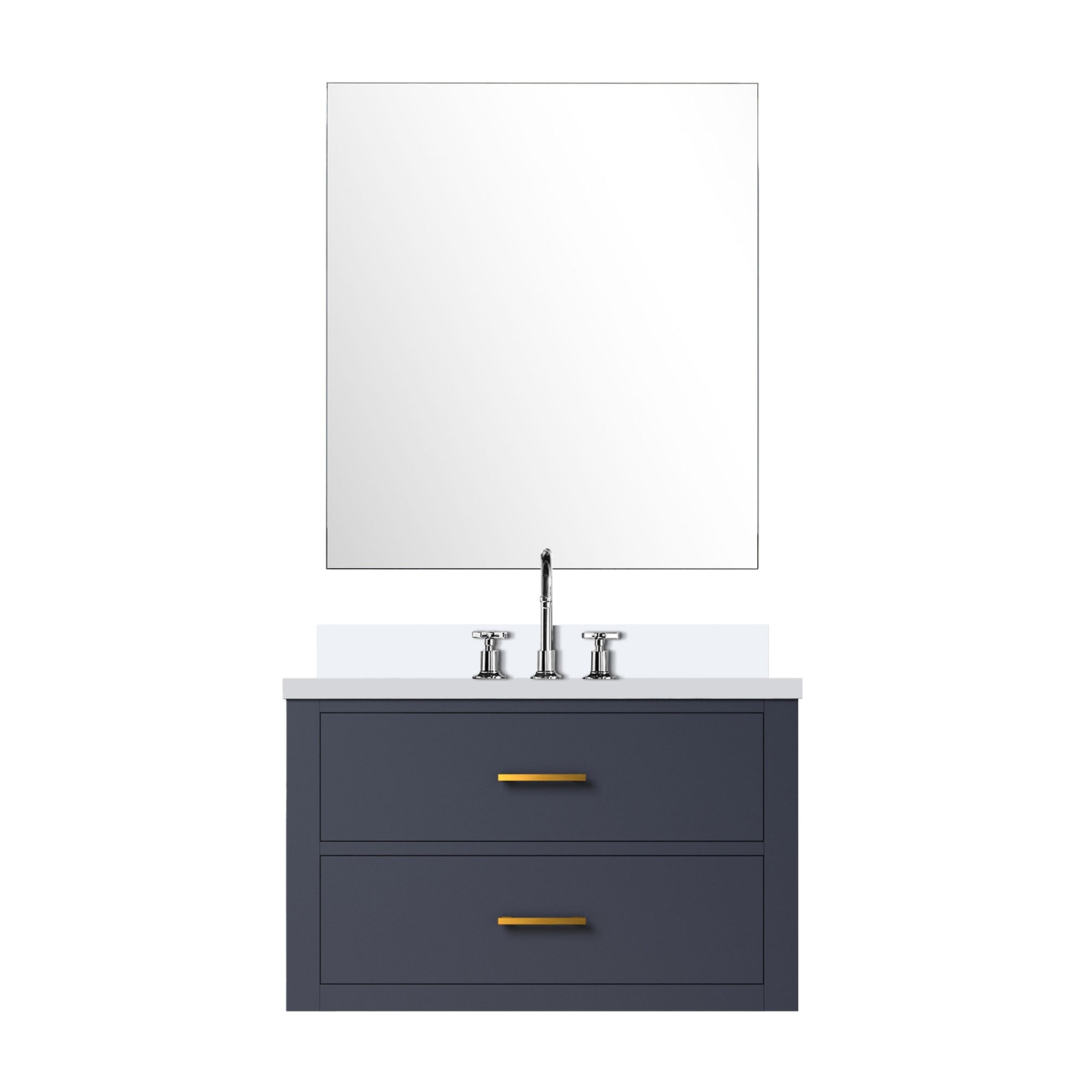 Castor 30 in W x 22 in D Blue Single Bath Vanity