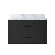 Castor 30 in W x 22 in D Black Double Bath Vanity