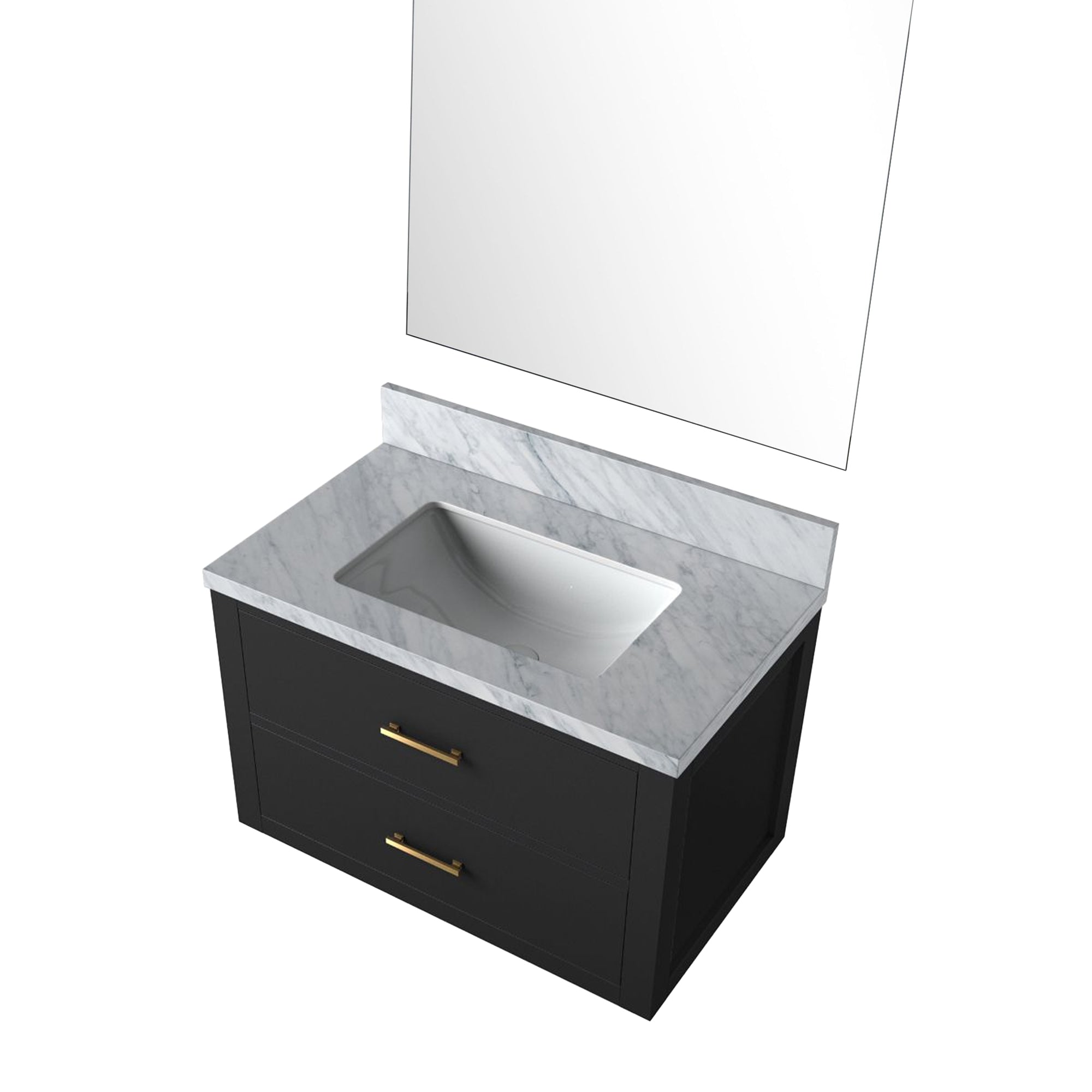 Castor 30 in W x 22 in D Black Single Bath Vanity