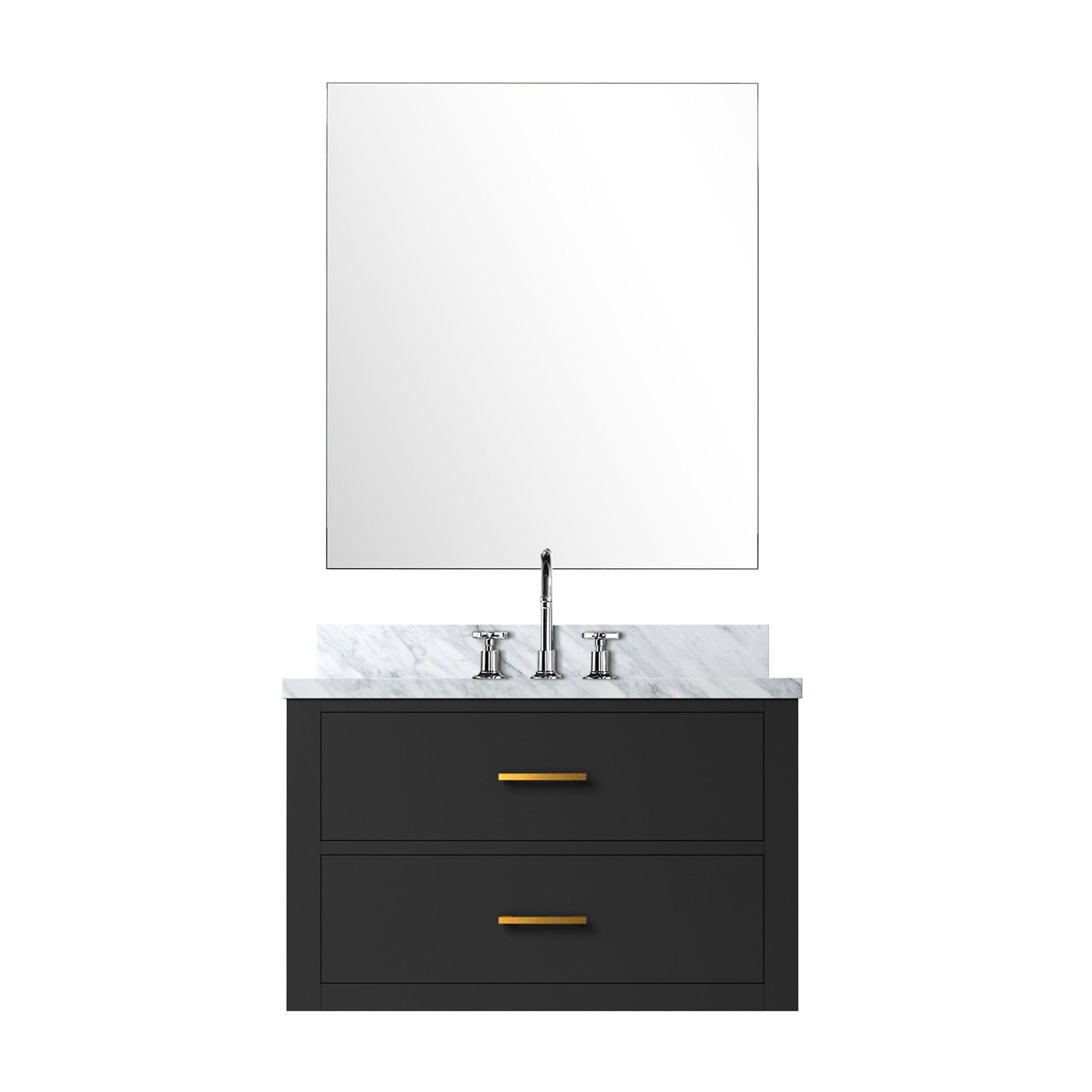 Castor 30 in W x 22 in D Black Single Bath Vanity