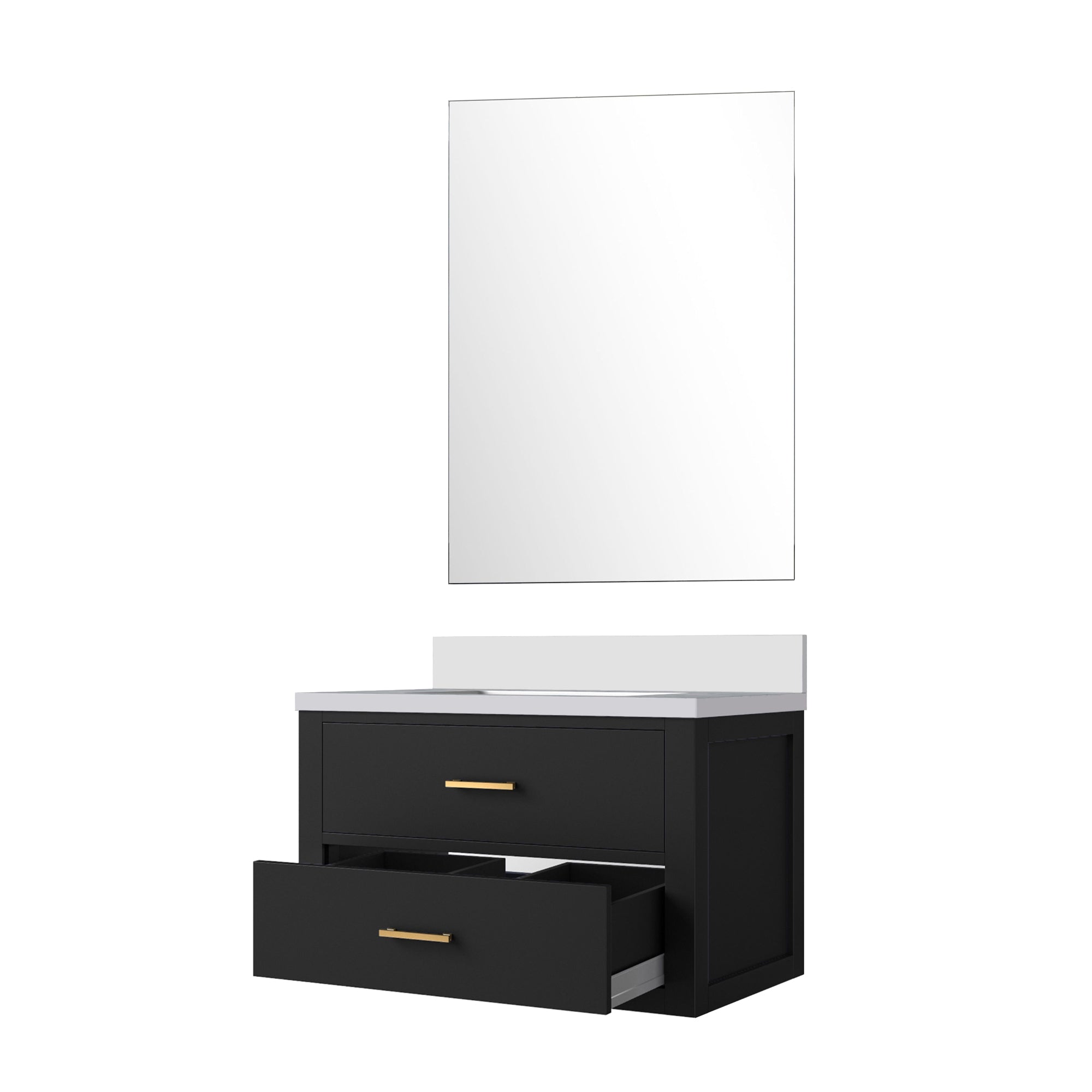 Castor 30 in W x 22 in D Black Single Bath Vanity