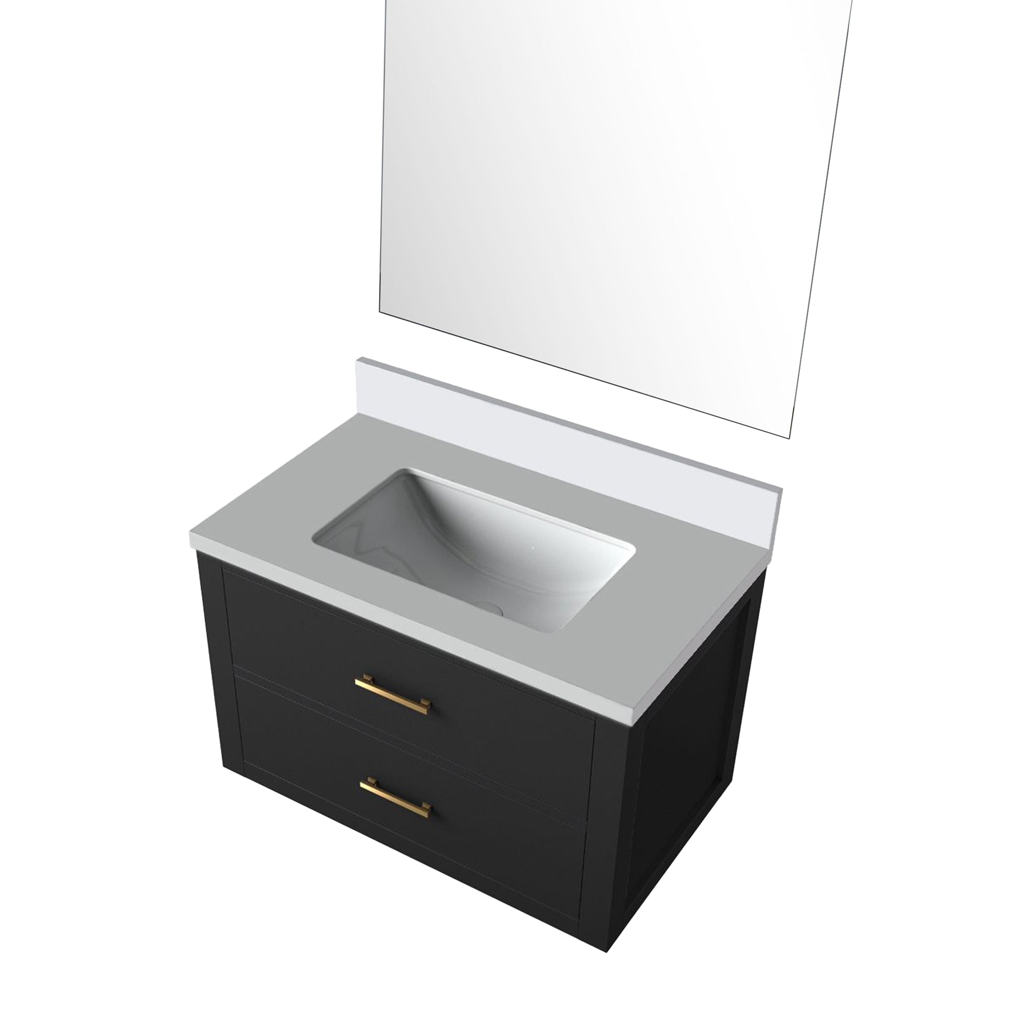 Castor 30 in W x 22 in D Black Single Bath Vanity