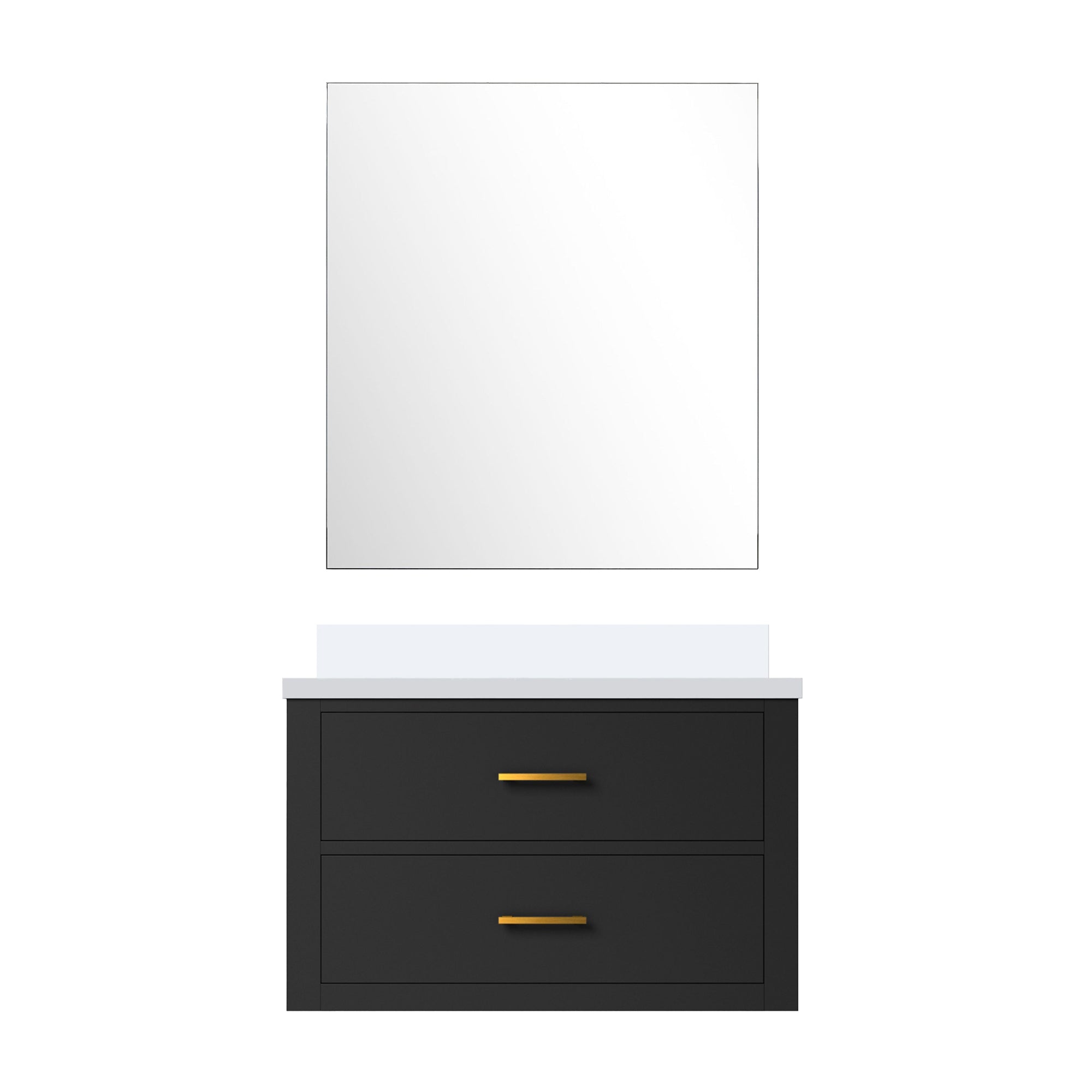 Castor 30 in W x 22 in D Black Single Bath Vanity