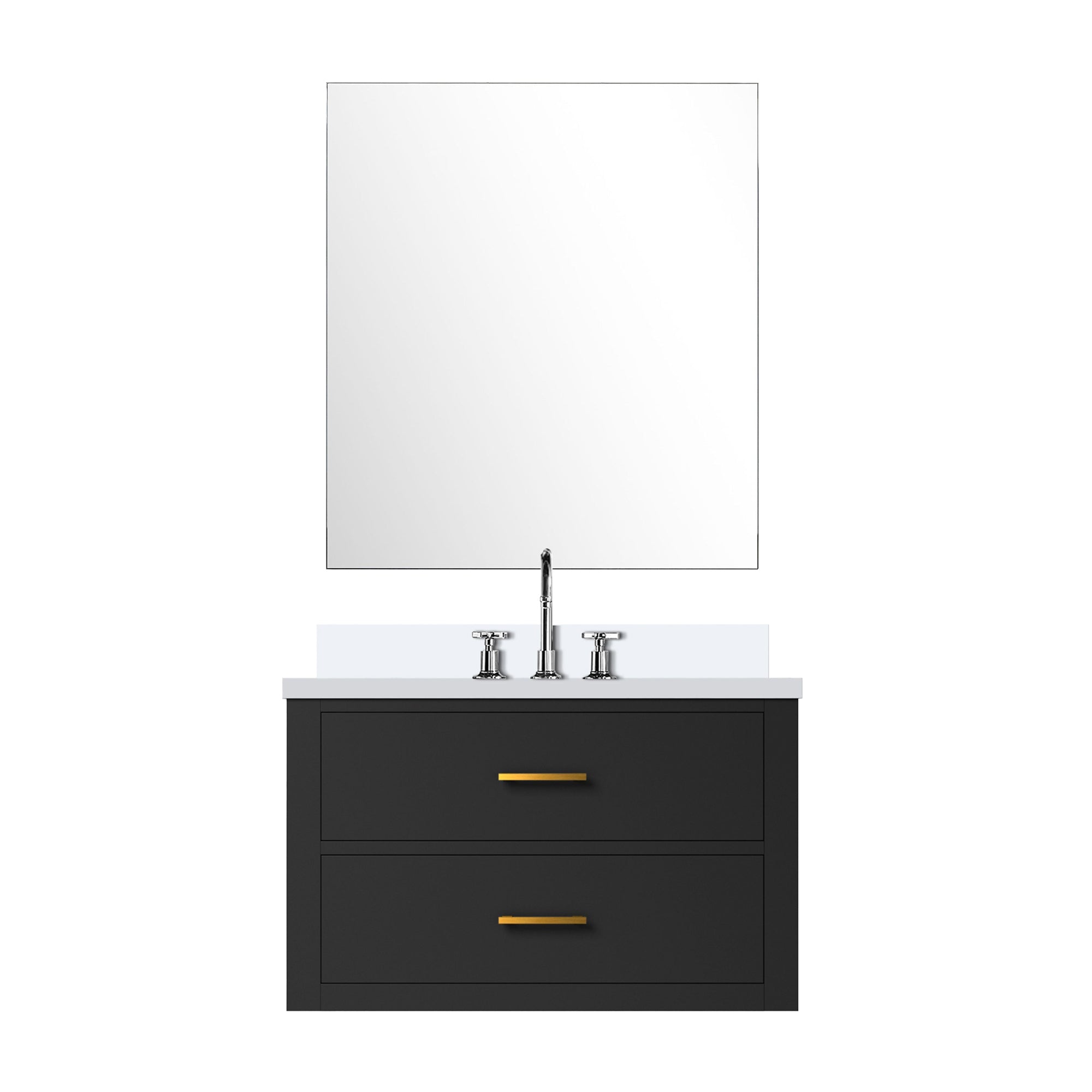 Castor 30 in W x 22 in D Black Single Bath Vanity
