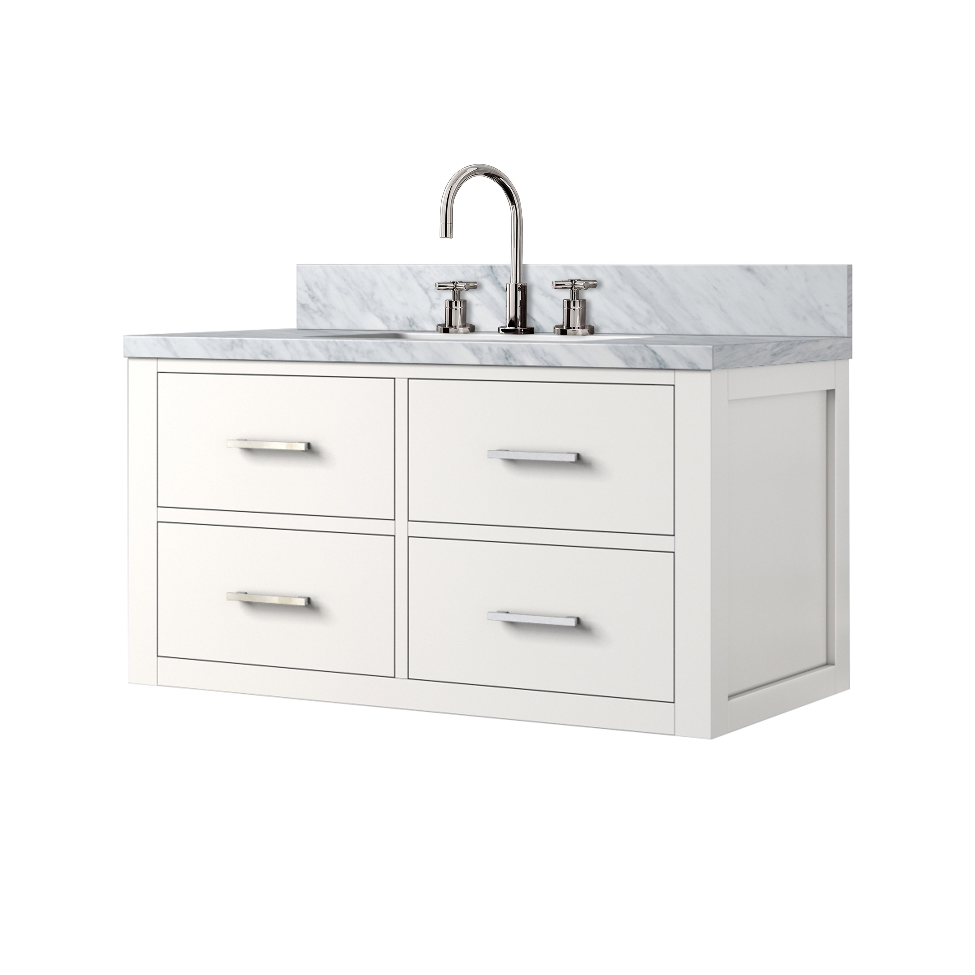 Castor 36 in W x 22 in D White Double Bath Vanity