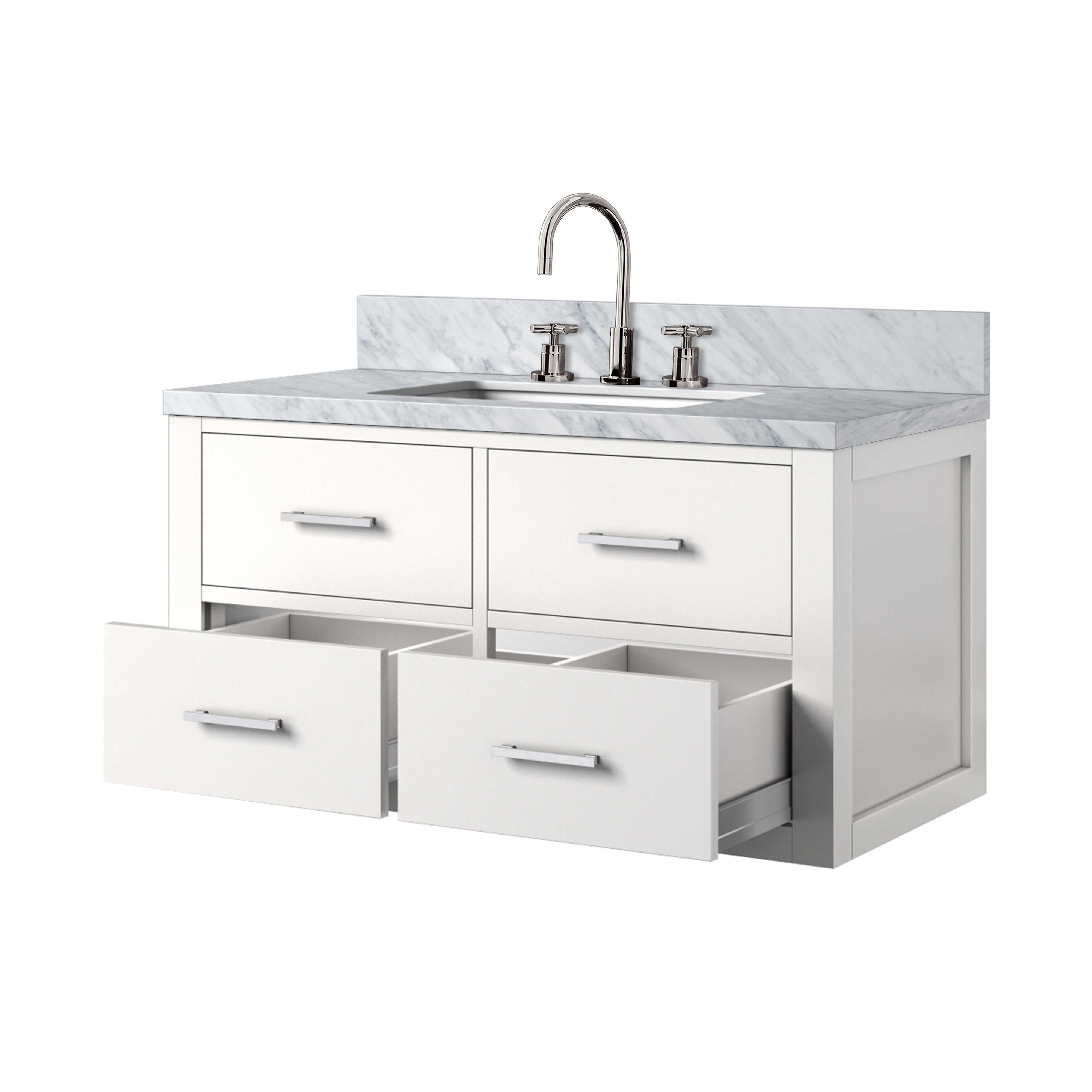Castor 36 in W x 22 in D White Double Bath Vanity
