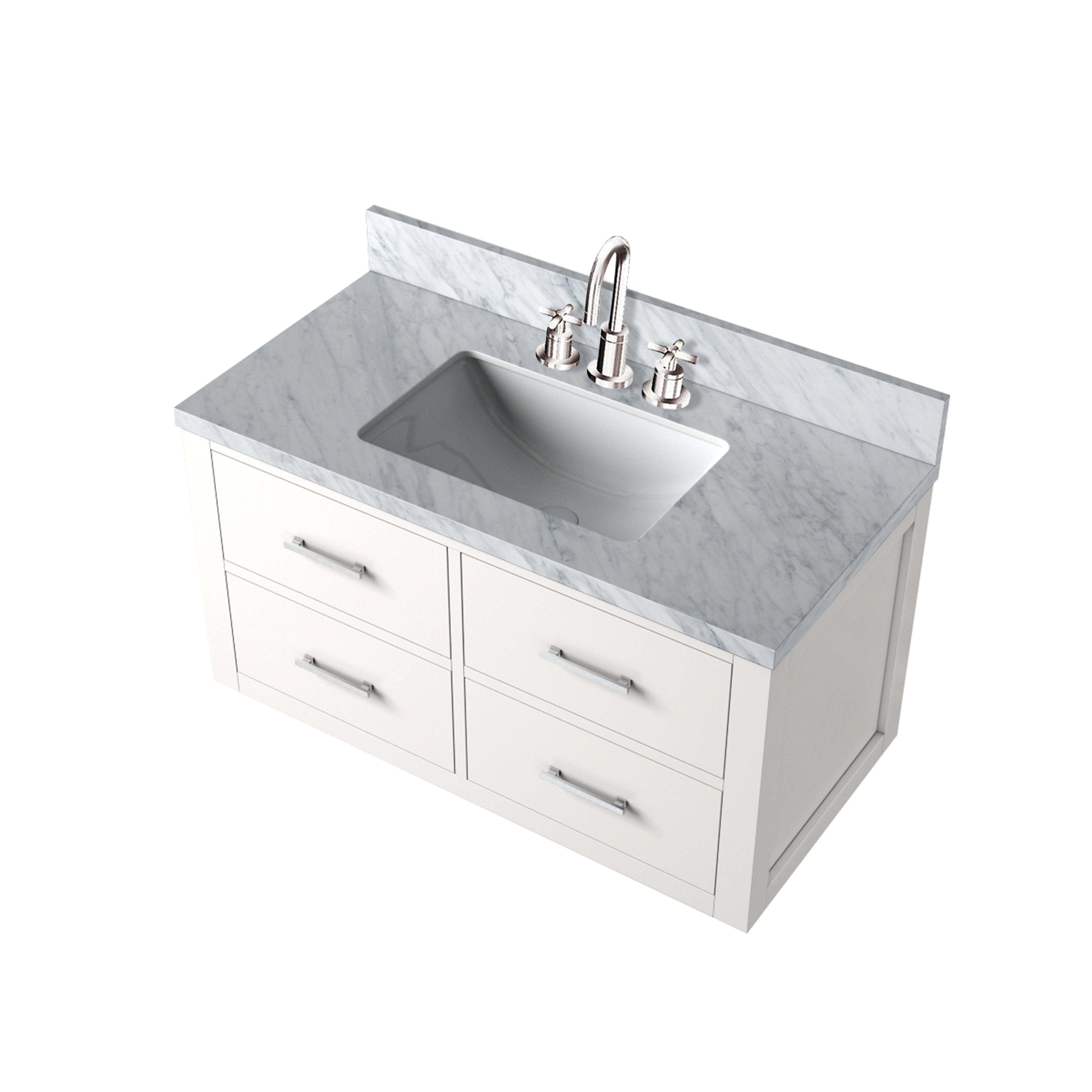 Castor 36 in W x 22 in D White Double Bath Vanity