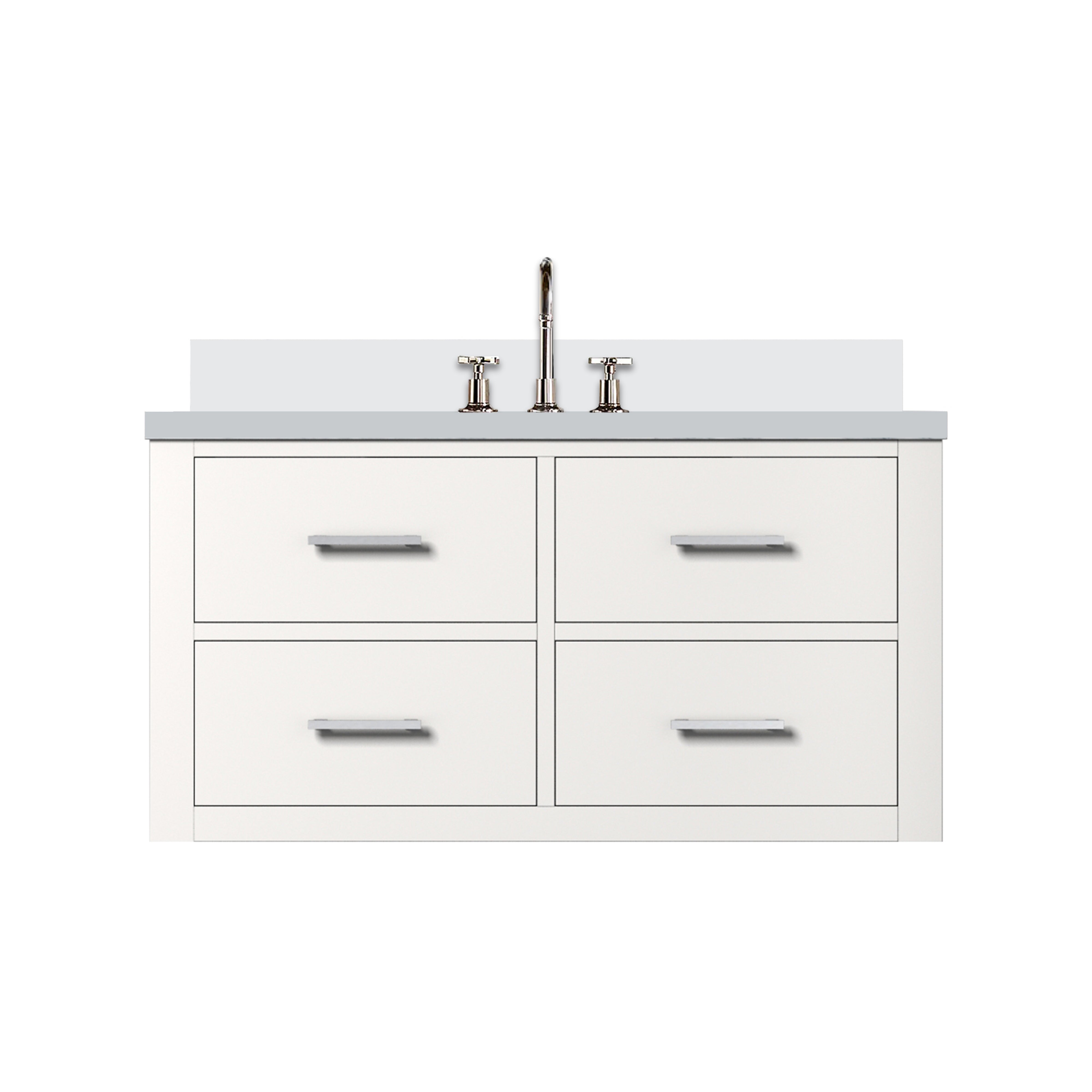 Castor 36 in W x 22 in D White Double Bath Vanity