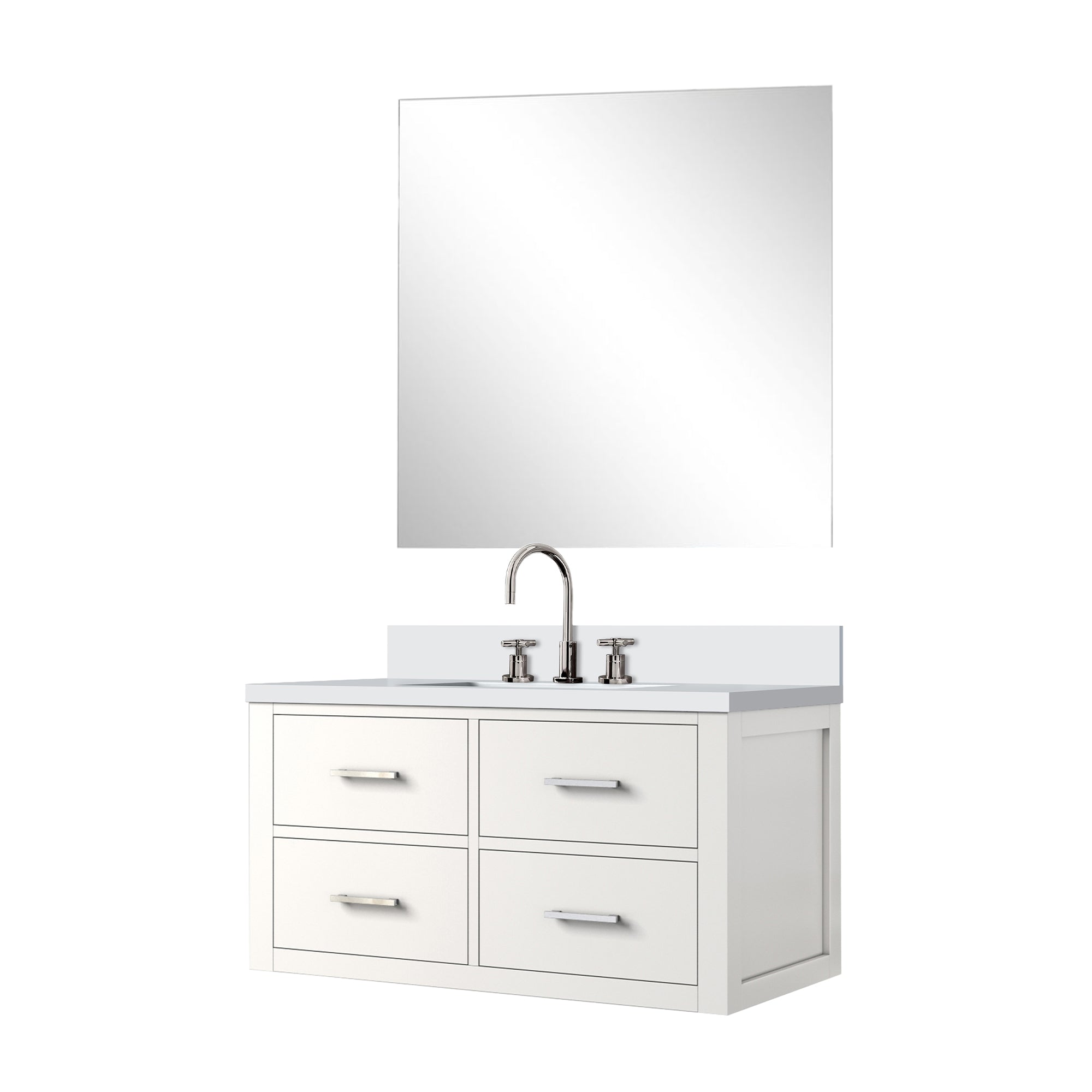 Castor 36 in W x 22 in D White Single Bath Vanity