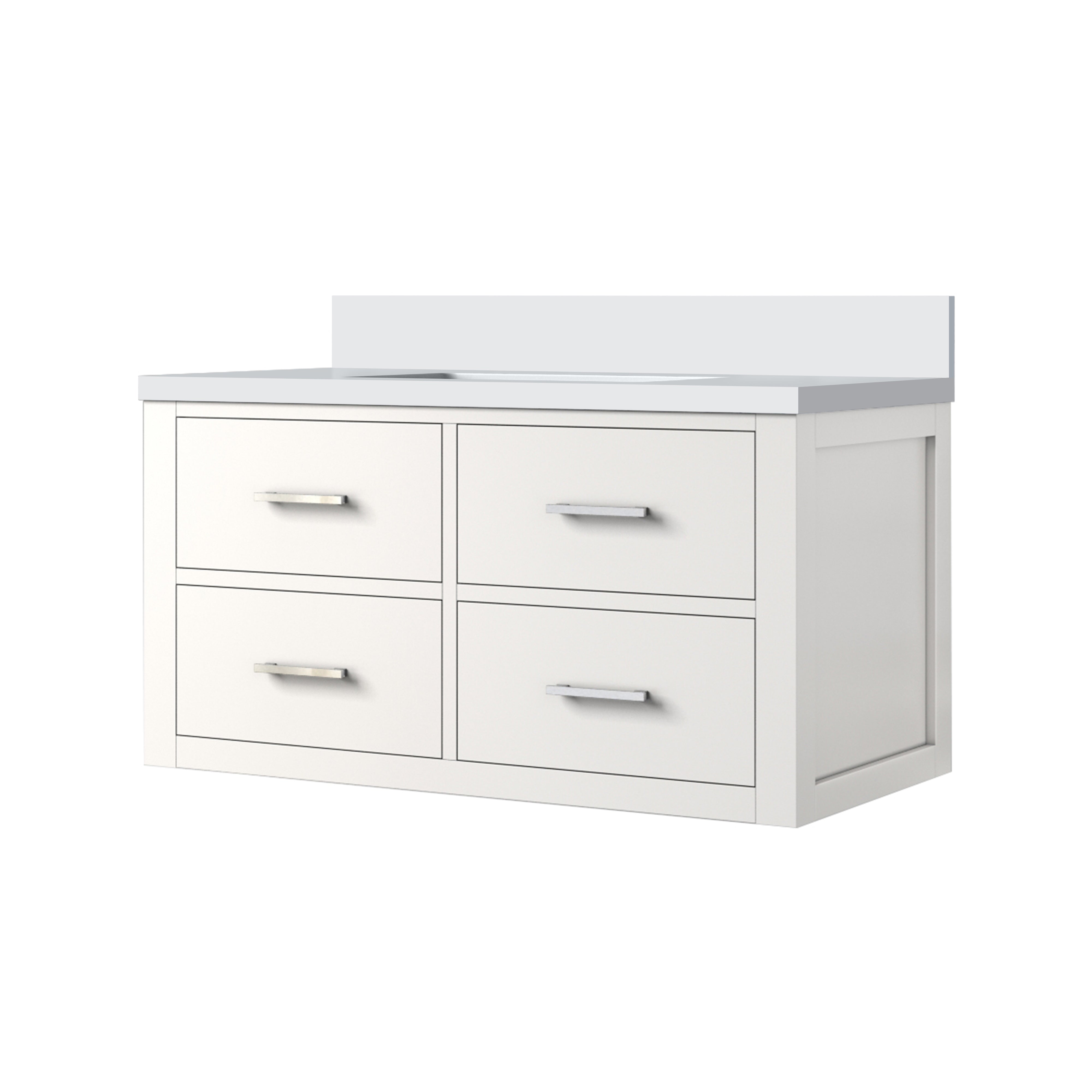 Castor 36 in W x 22 in D White Double Bath Vanity