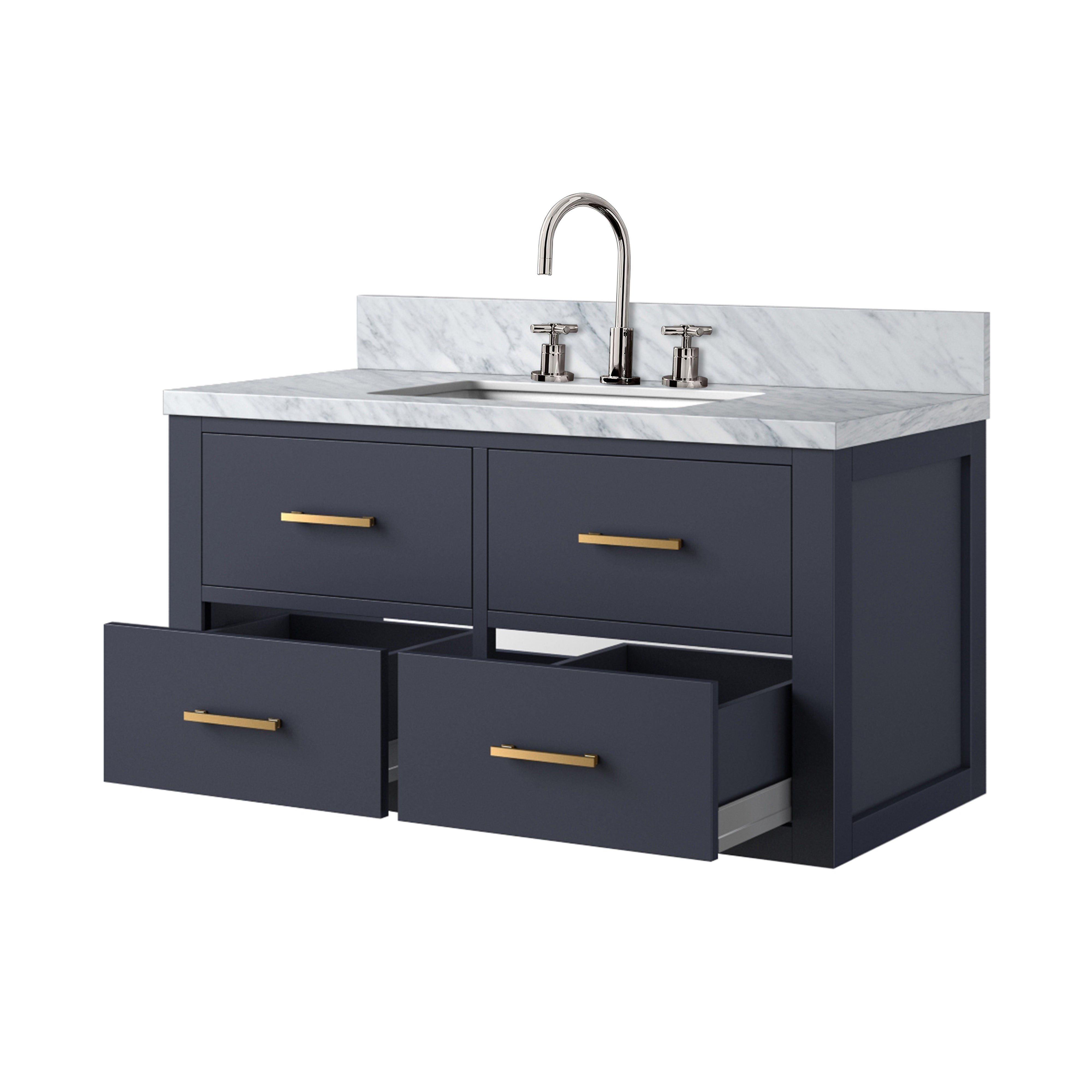 Castor 36 in W x 22 in D Blue Double Bath Vanity