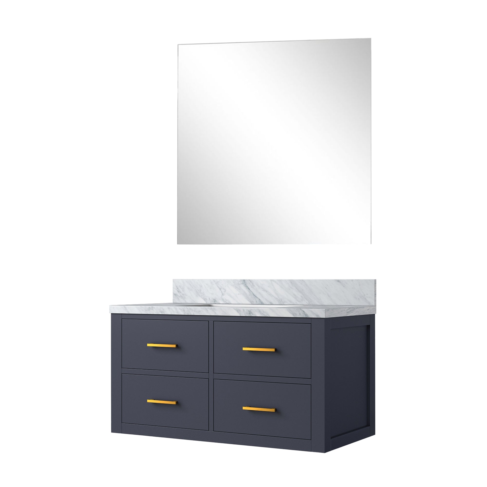 Castor 36 in W x 22 in D Blue Single Bath Vanity