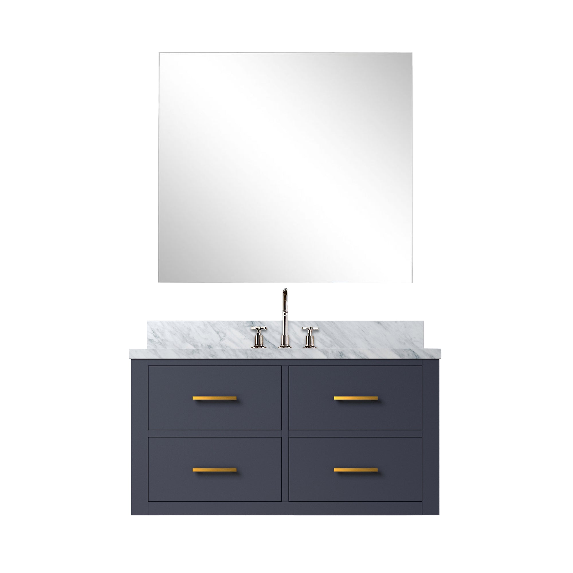 Castor 36 in W x 22 in D Blue Single Bath Vanity