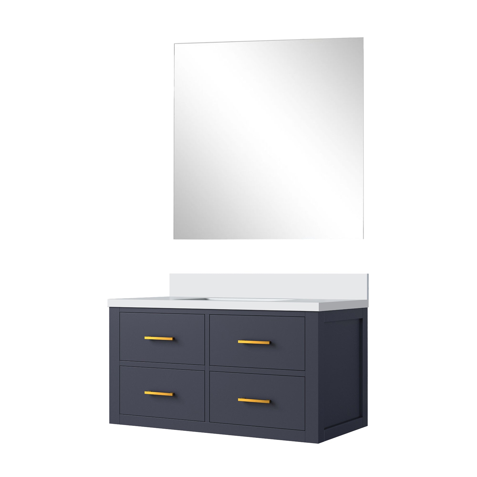Castor 36 in W x 22 in D Blue Single Bath Vanity