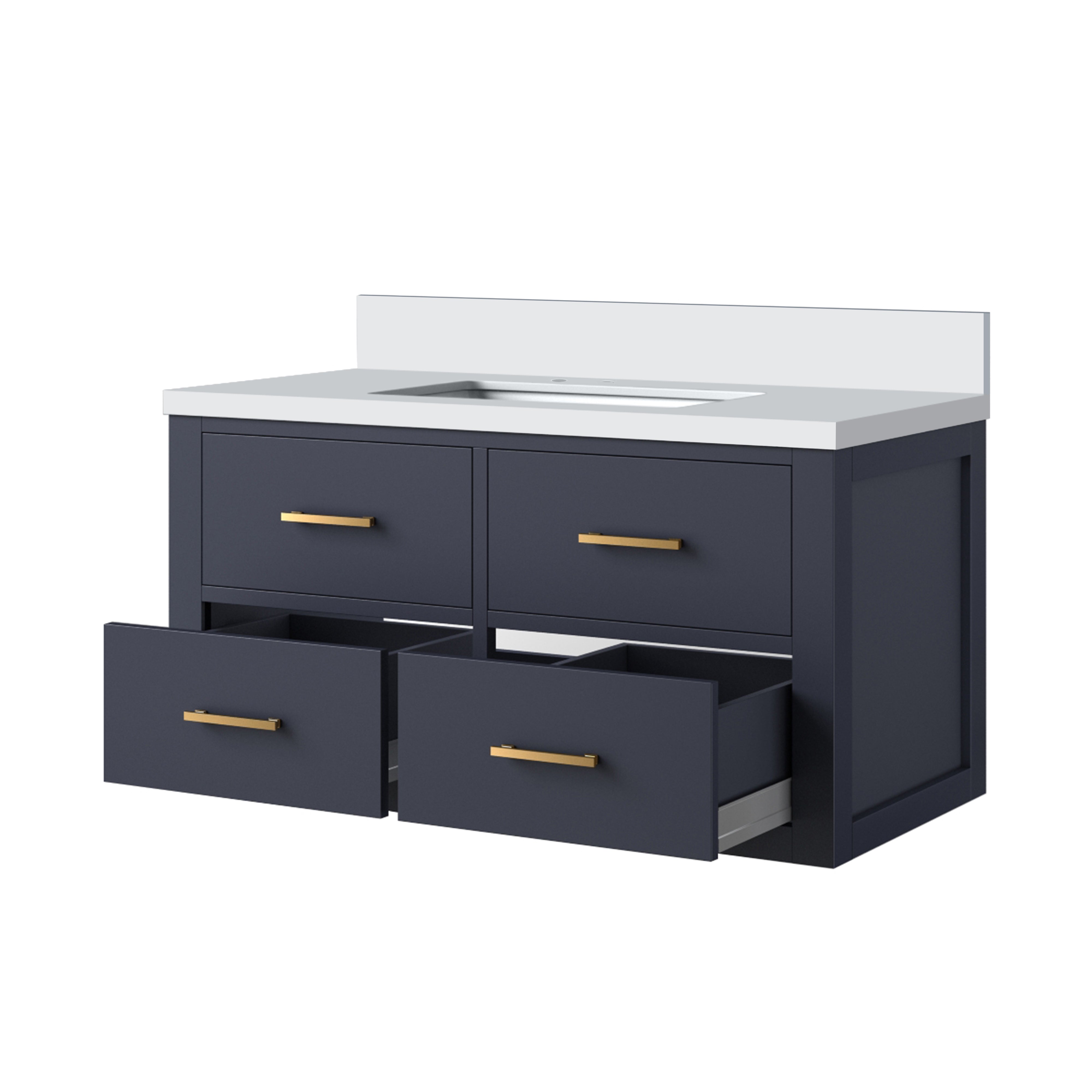 Castor 36 in W x 22 in D Blue Double Bath Vanity