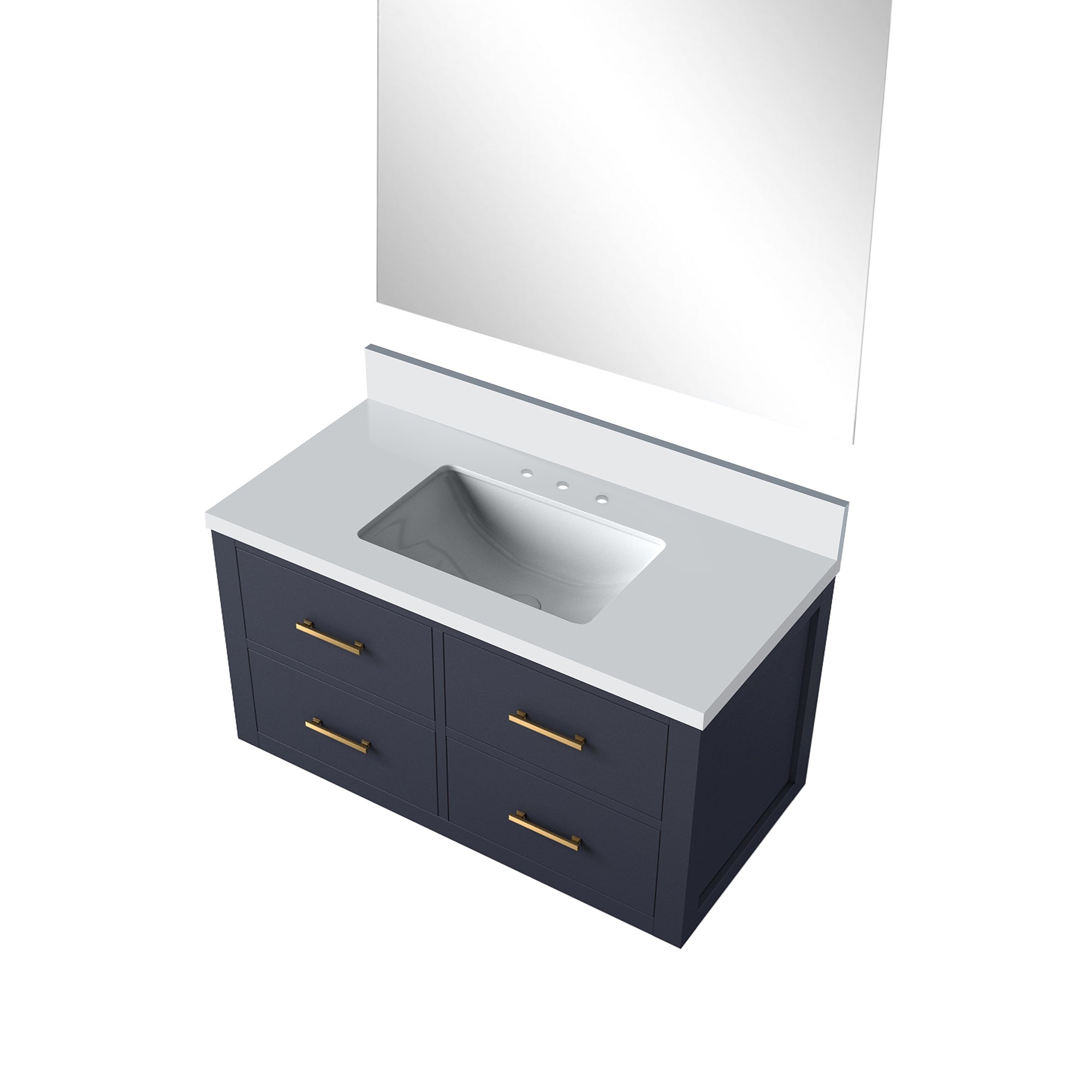 Castor 36 in W x 22 in D Blue Single Bath Vanity