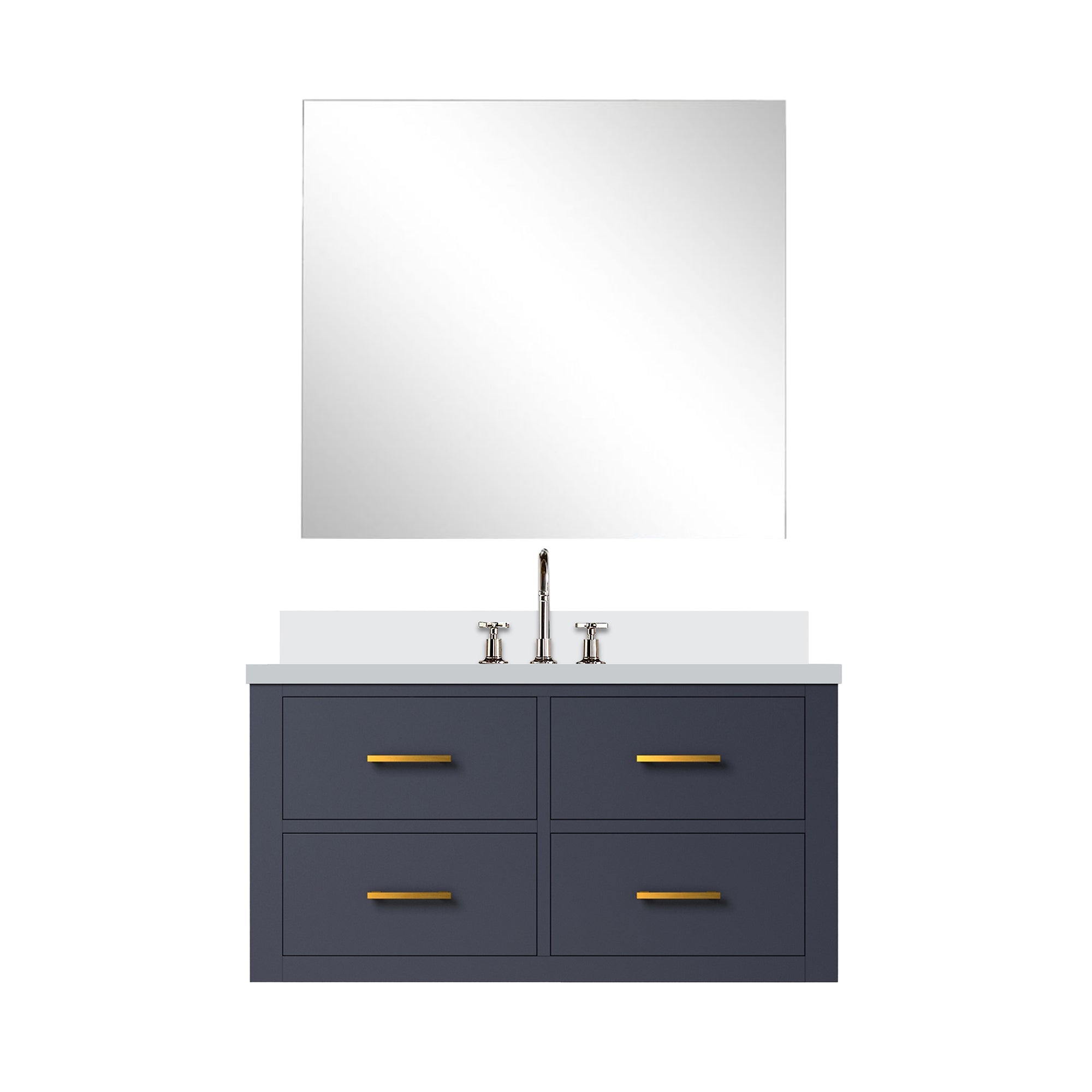 Castor 36 in W x 22 in D Blue Single Bath Vanity