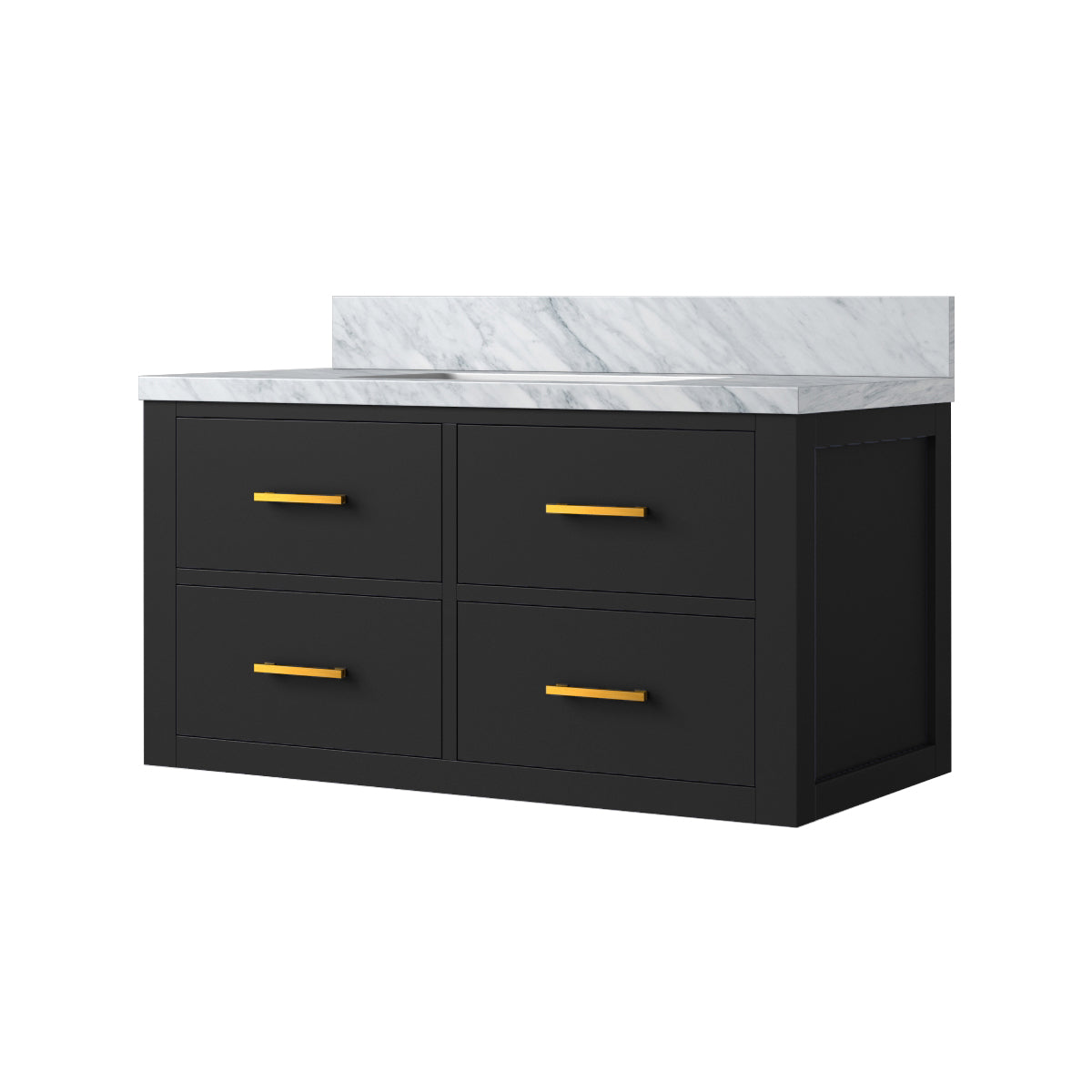 Castor 36 in W x 22 in D Black Double Bath Vanity